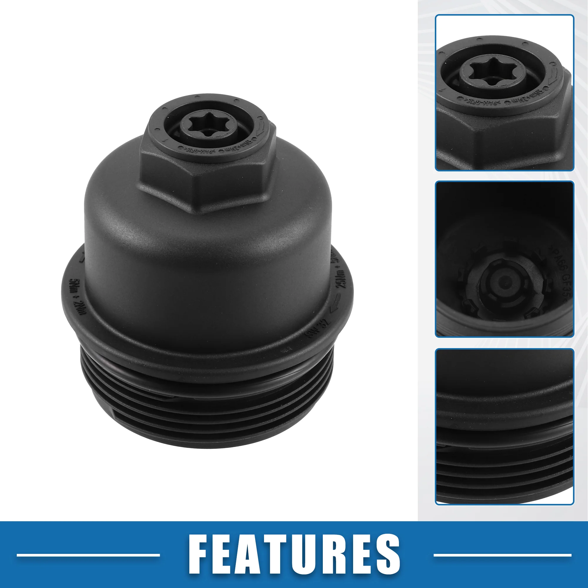 Engine Oil Filter Housing Cover Cap No.11428575907 for BMW X1 28i 2.0L 2016-2019 for BMW X2 2018-2019 Plastic Black - Image 5