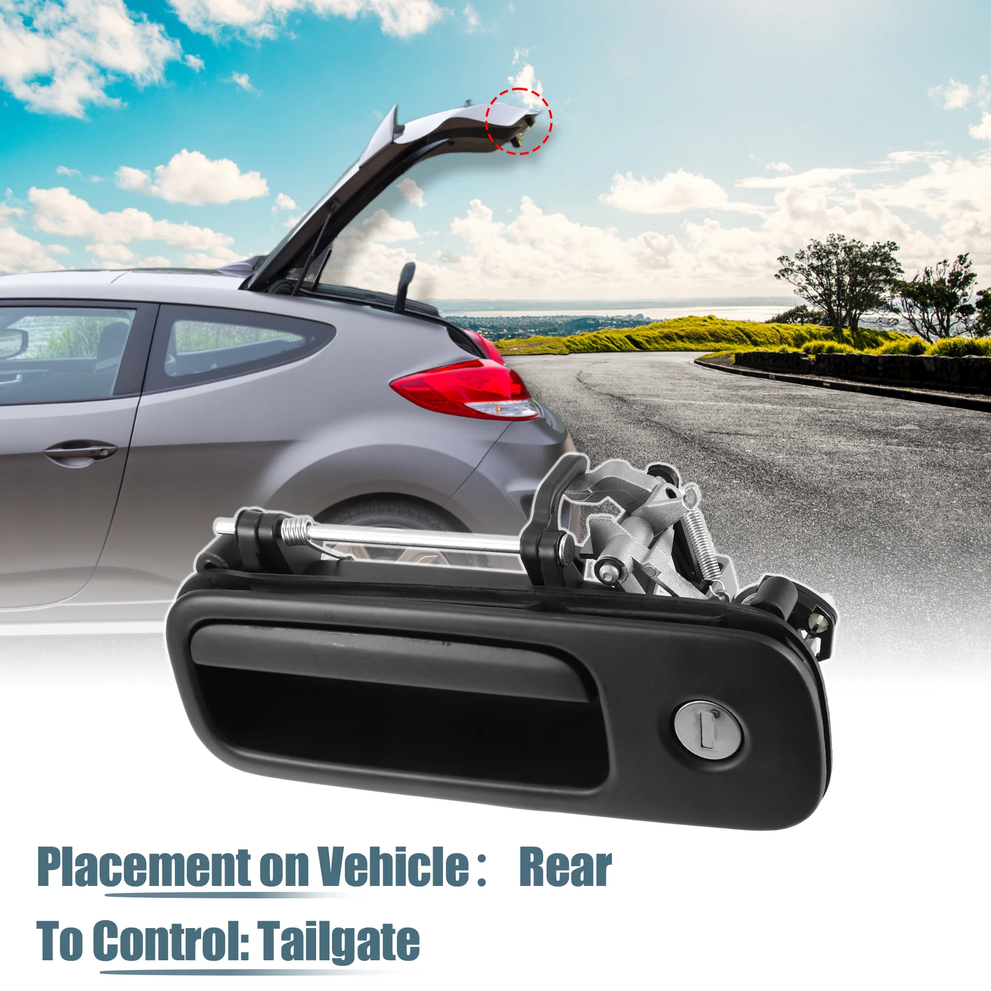 1 Set 1J6827565B 1J6827565A Trunk Switch Boot Tailgate Opener Release Handle with Lock for VW Golf 1993-1999 for VW Transporter 2003-2020 - Image 6