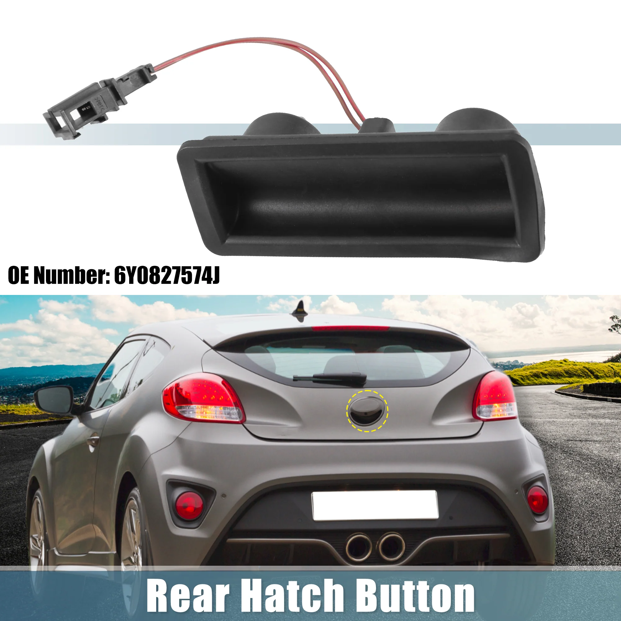 6Y0827574J Tailgate Boot Handle Tail Gate Switch Rear Door Lock Push Liftgate Latch Button Switch for Skoda Fabia I 6Y2 1999-2008 - Image 3