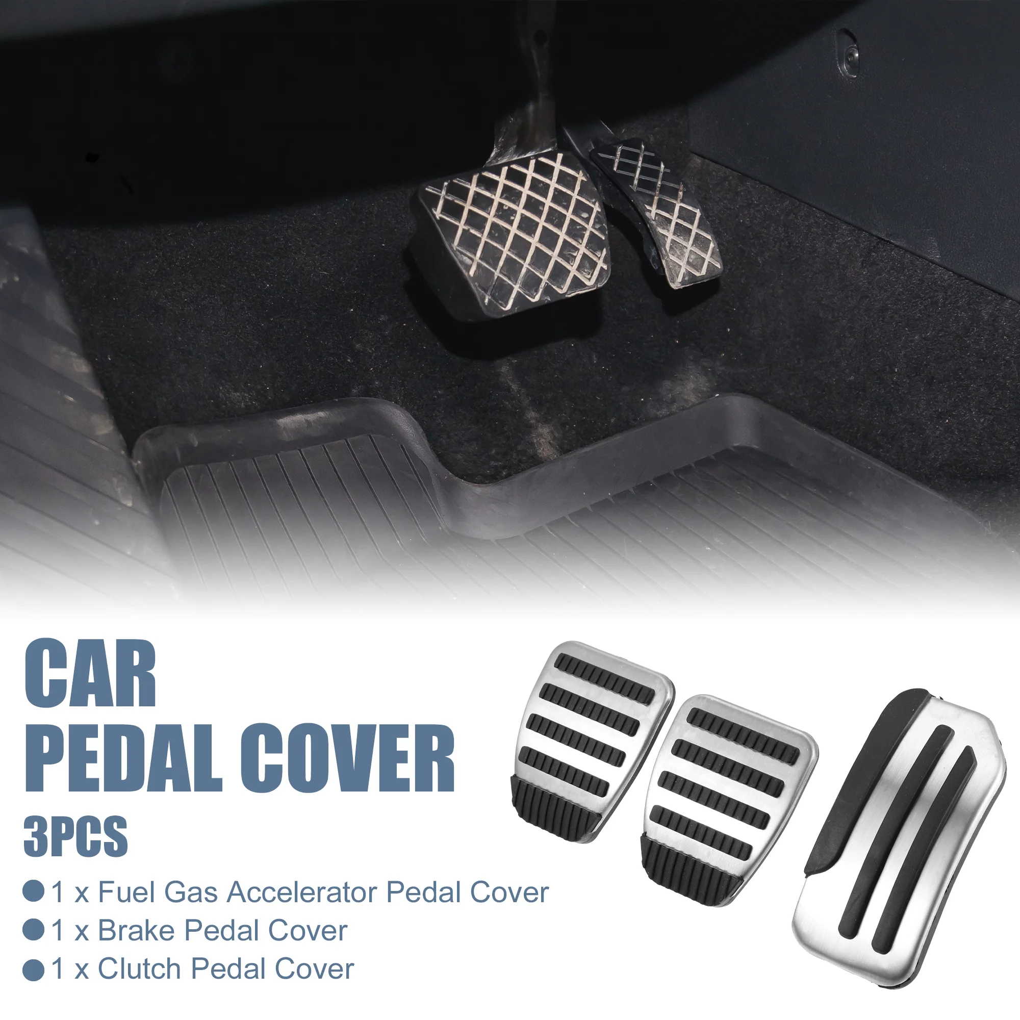 3pcs Brake Pedal Pad Gas Accelerator Pedal Cover Clutch Pedal Cover for Nissan Juke Leaf 2011-2018 - Image 3
