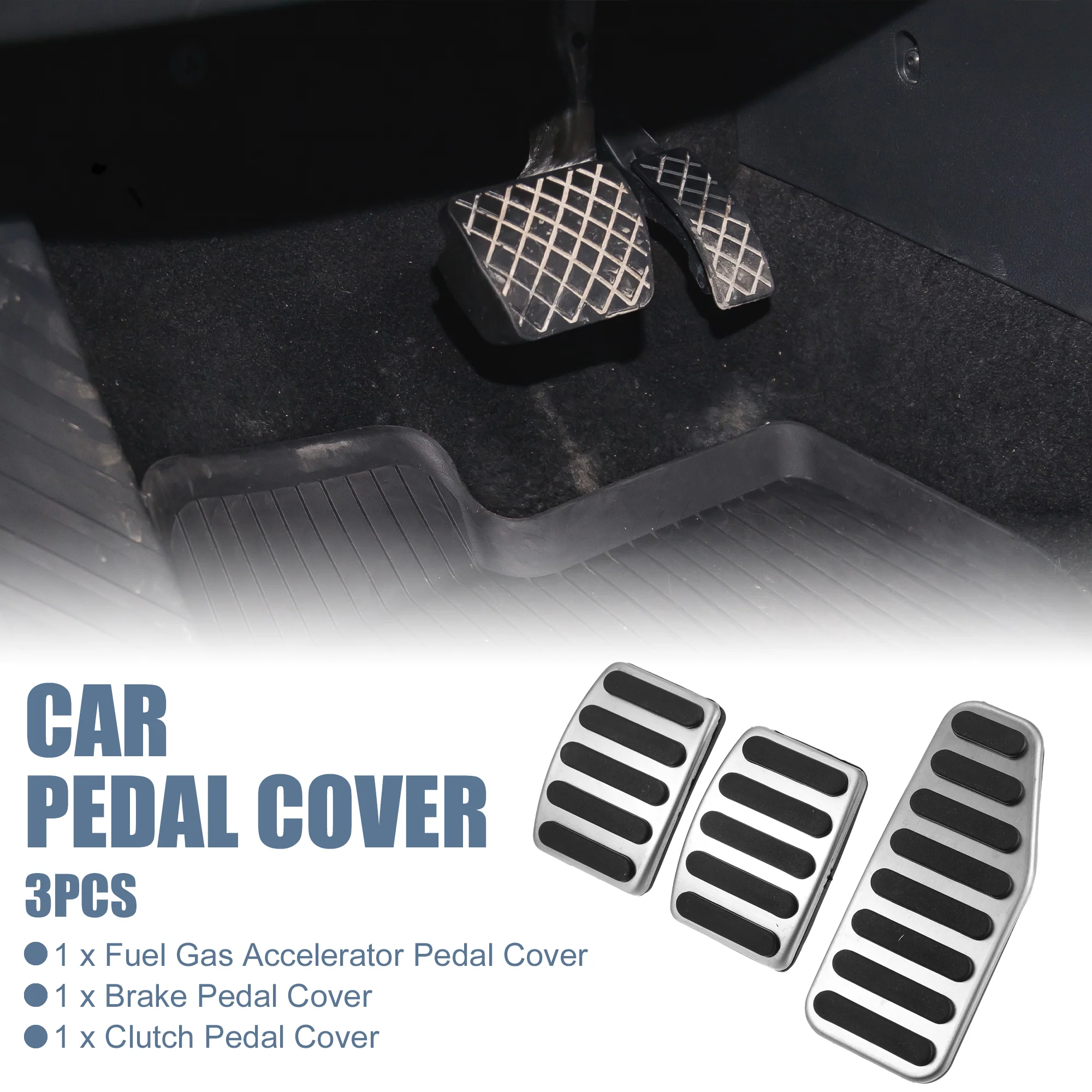 3pcs Brake Pedal Pad Gas Accelerator Pedal Cover Clutch Pedal Cover for Suzuki Swift 2007-2017 - Image 4