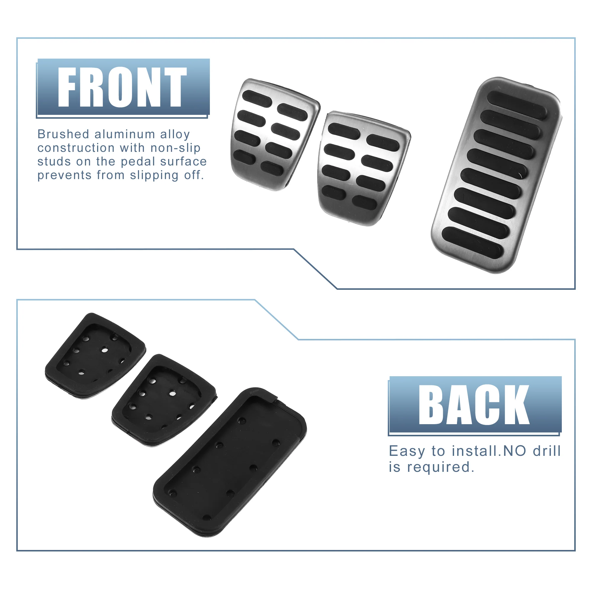 3pcs Brake Pedal Pad Gas Accelerator Pedal Cover Clutch Pedal Cover for Kia Forte 2010-2012 - Image 6
