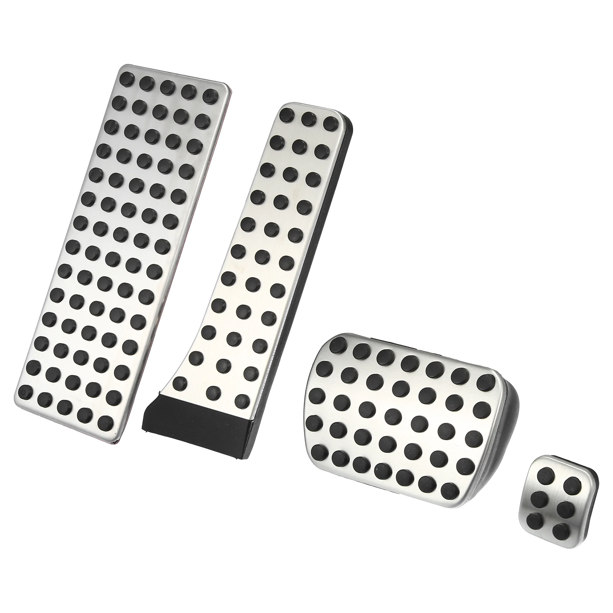 4 Pcs Accelerator Pedal and Brake Pedal Cover Set Car Pedal Pad for MercedesBenz W203 W204 W210 W211 W212 Metal Rubber Silver Tone Black