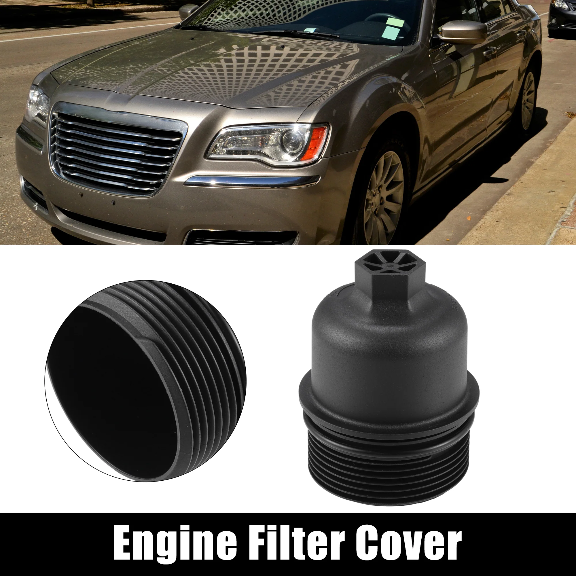 Black Car Oil Engine Filter Housing Cap Cover for Chrysler for Dodge for Jeep for Ram 68191350AA - Image 2