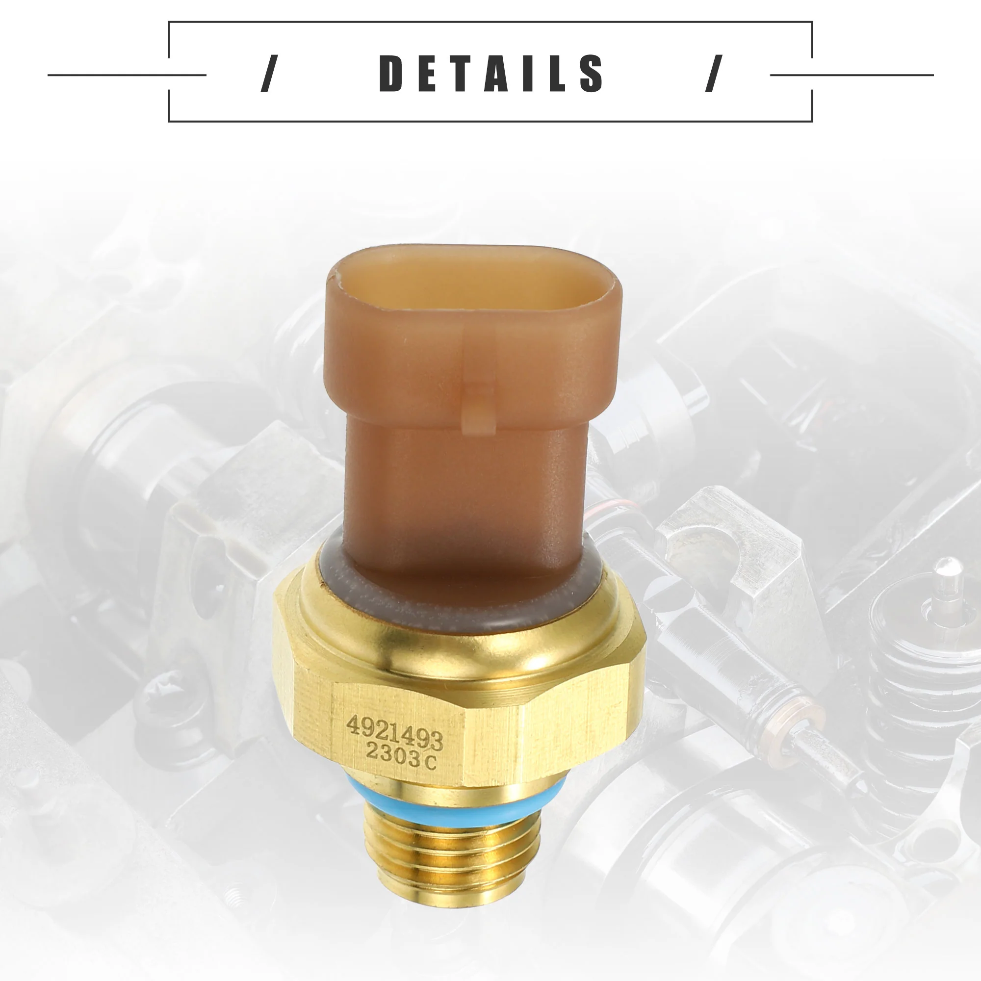 Engine Oil Pressure Sensor, Oil Pressure Switch, Plastic, 4921493, Glod Tone Brown - Image 7