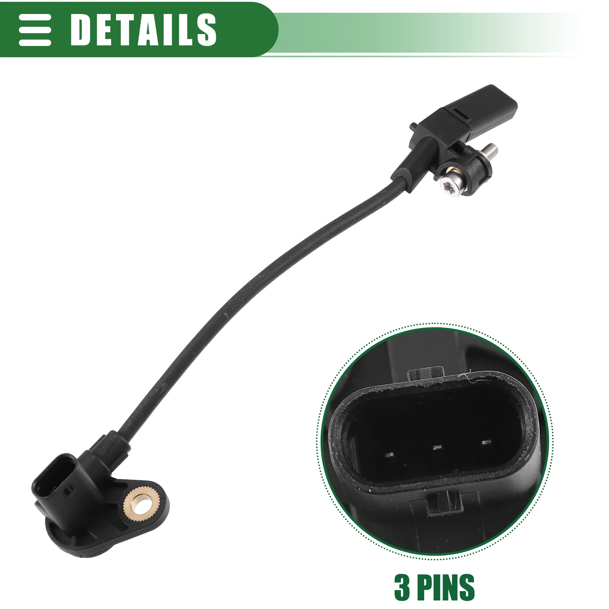 Engine Crankshaft Position Sensor, Crank Position Sensor, for BMW 135i 3.0L 2011-2013, ABS, 13627582842, Black - Image 7