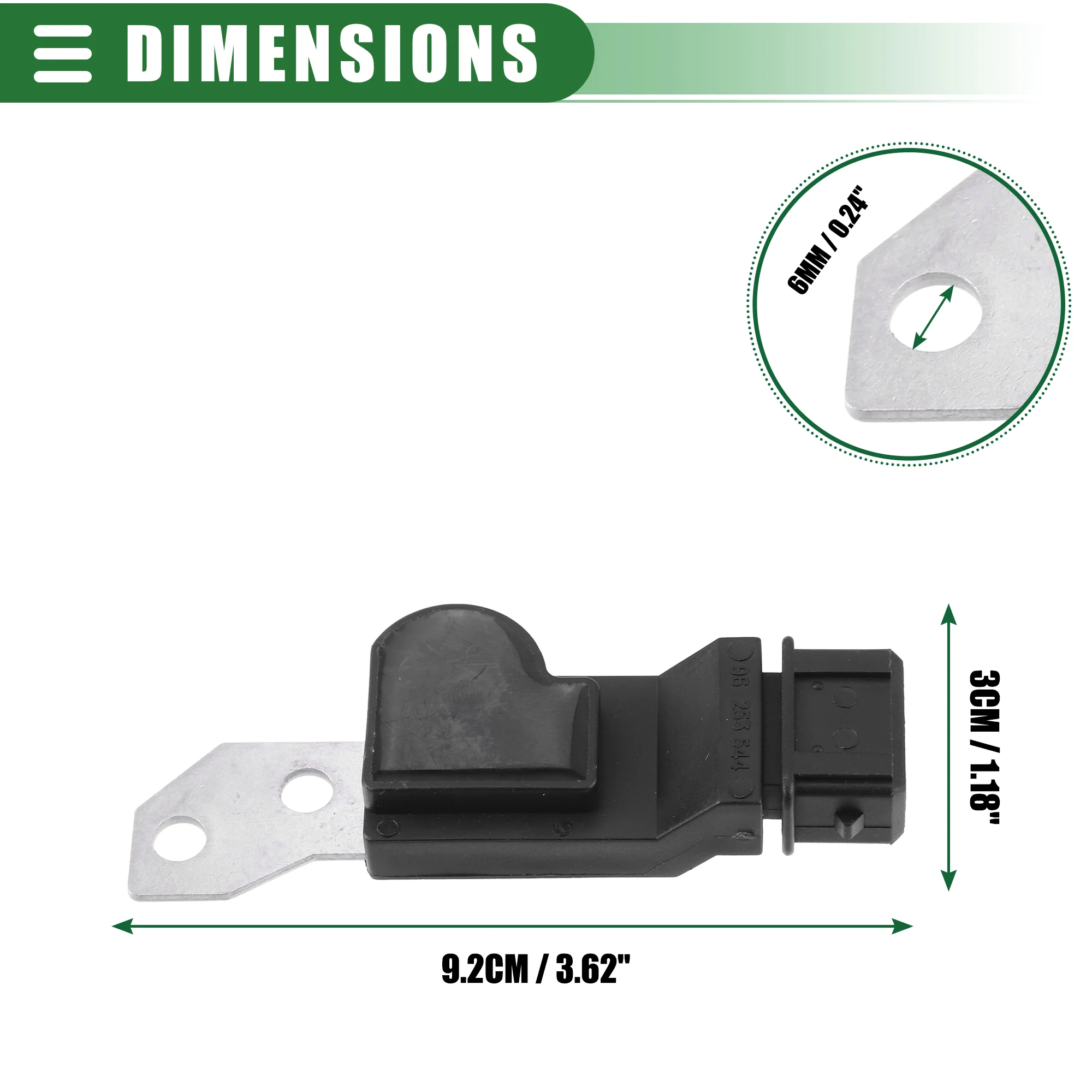 Engine Crankshaft Position Sensor, Crank Position Sensor, for Chevrolet Aveo 2004-2008, ABS, 96253544, Black - Image 5