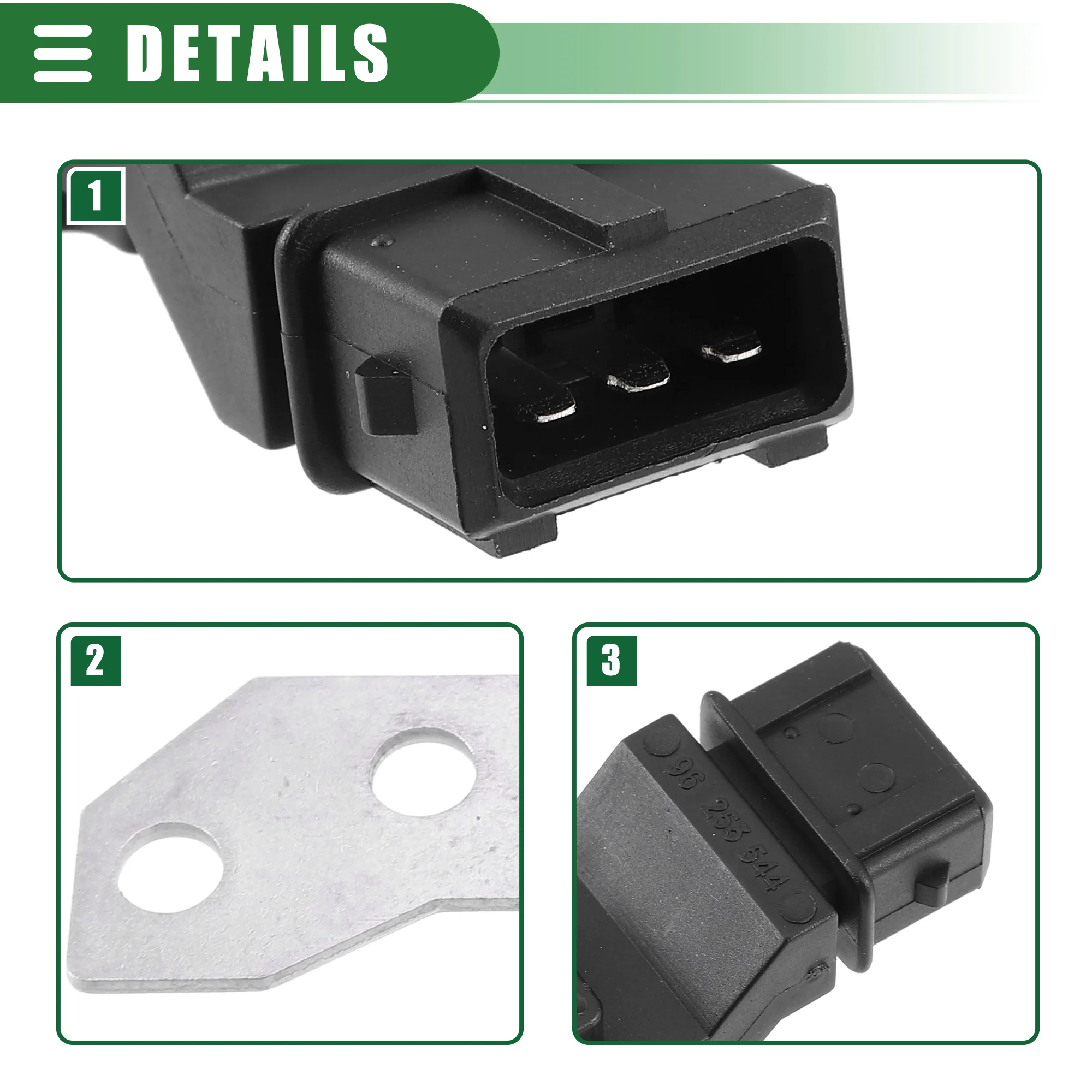 Engine Crankshaft Position Sensor, Crank Position Sensor, for Chevrolet Aveo 2004-2008, ABS, 96253544, Black - Image 6