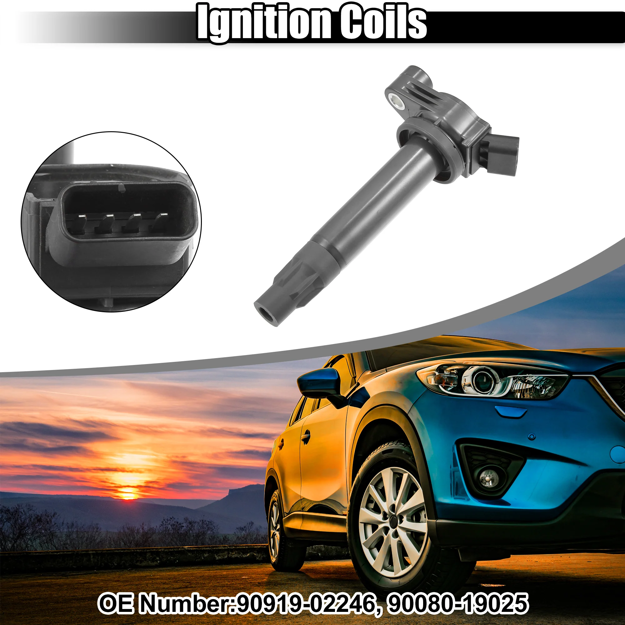 Car Engine Ignition Coils Replacement Fit for Toyota Camry - Pack of 1 Gray - Image 2