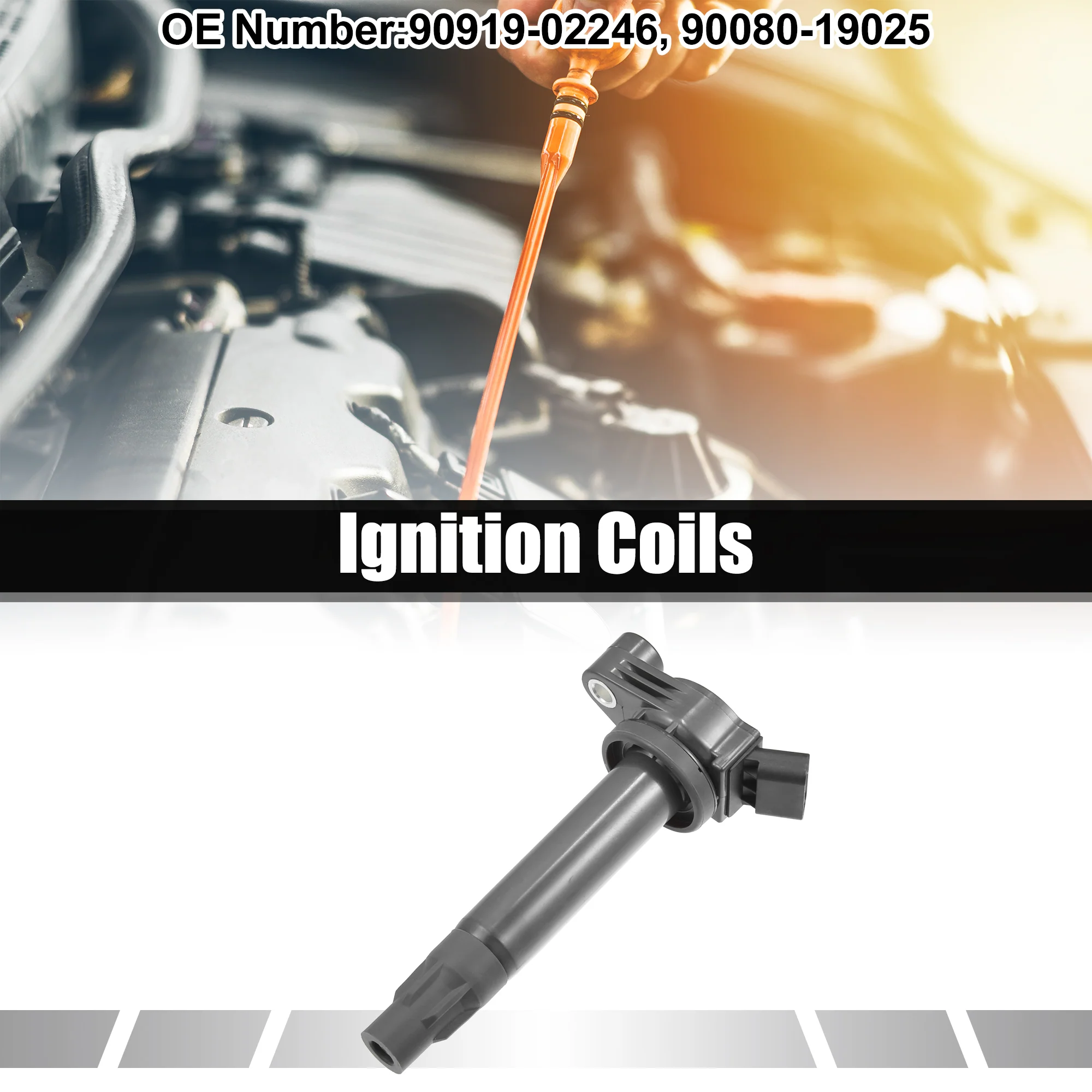 Car Engine Ignition Coils Replacement Fit for Toyota Camry - Pack of 1 Gray - Image 3