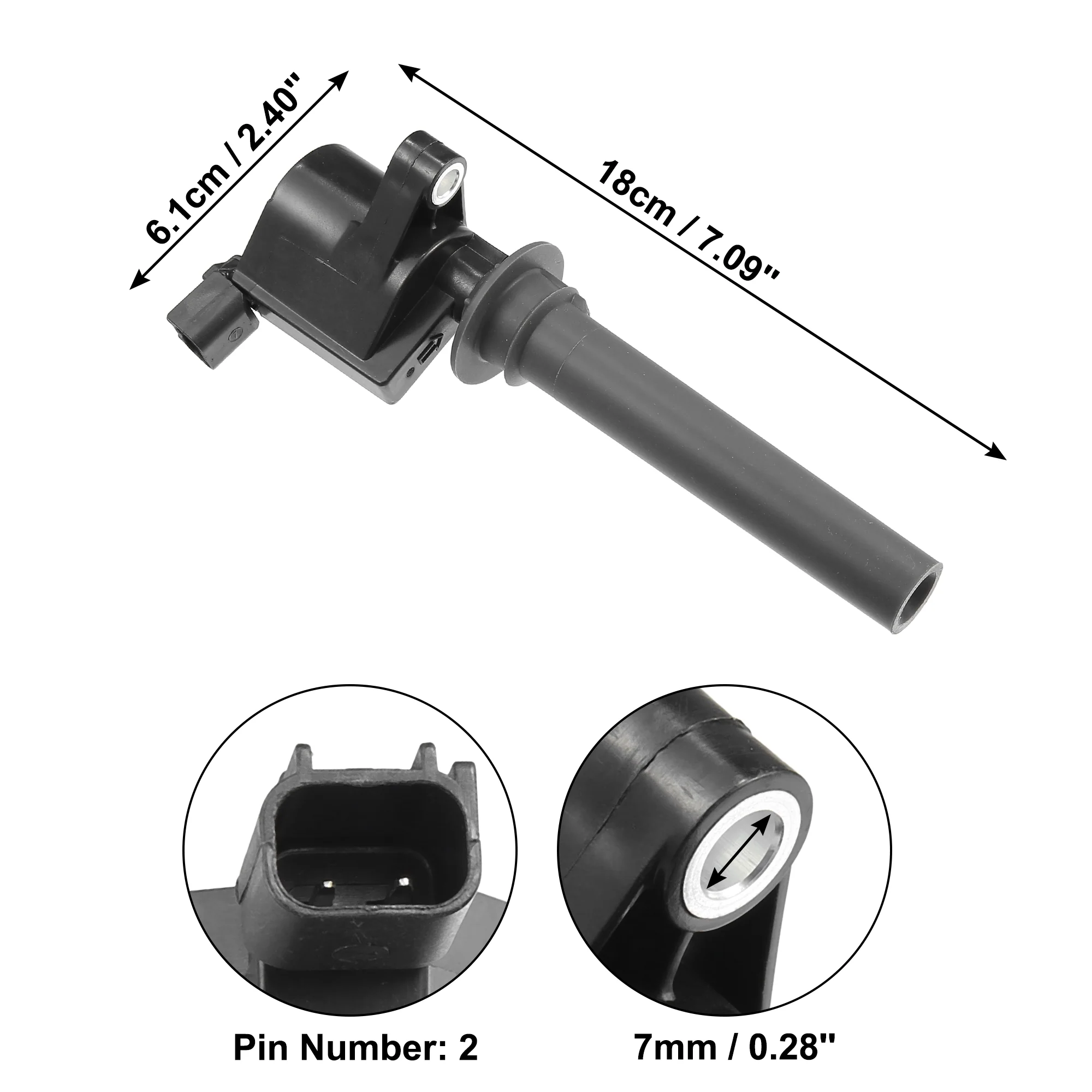 Car Engine Ignition Coils Replacement Fit for Ford Escape - Pack of 1 Black - Image 5