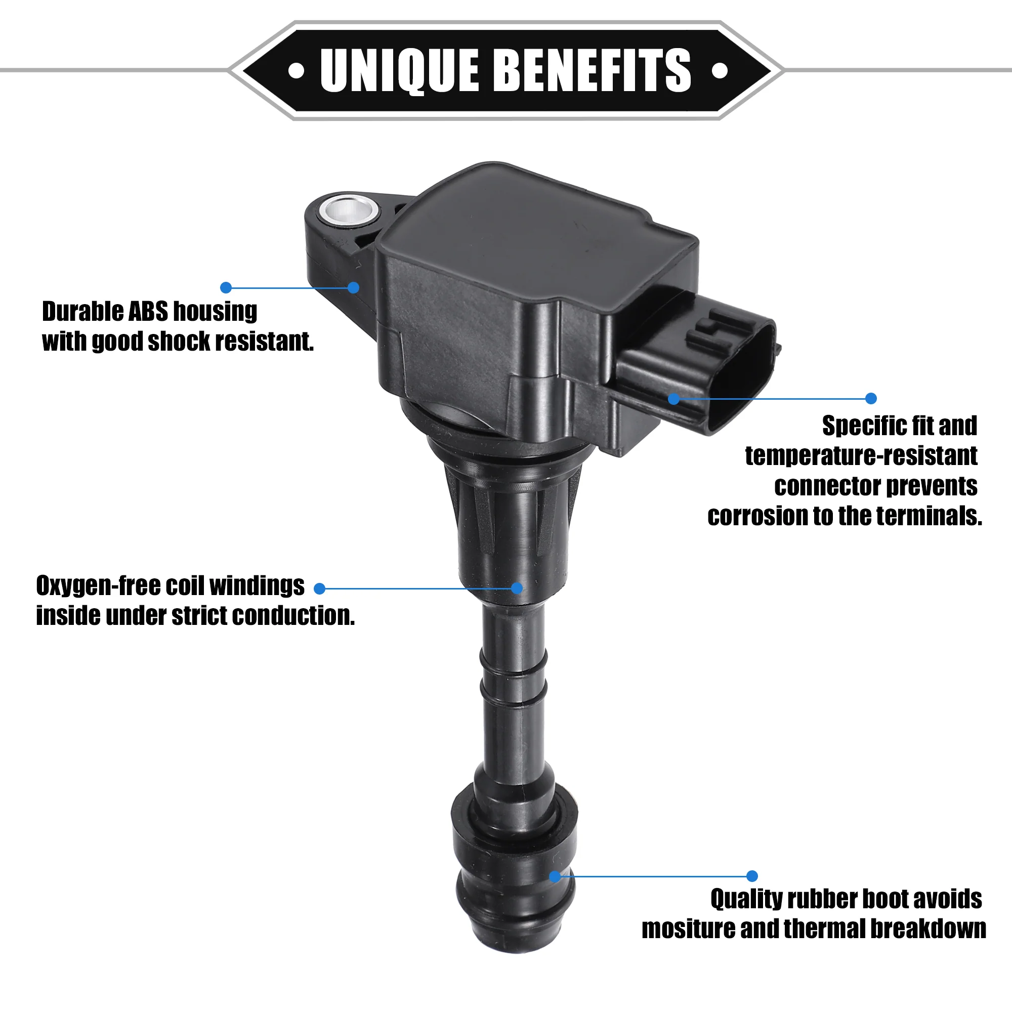 8 Pcs Ignition Coils Compatible for Infiniti QX56 V8 5.6L 2007-2010 for Nissan Armada V8 5.6L 2007-2015, Durable ABS Metal Black Engine Ignition Coil Set Replacement 22448-ZE00C - Image 4