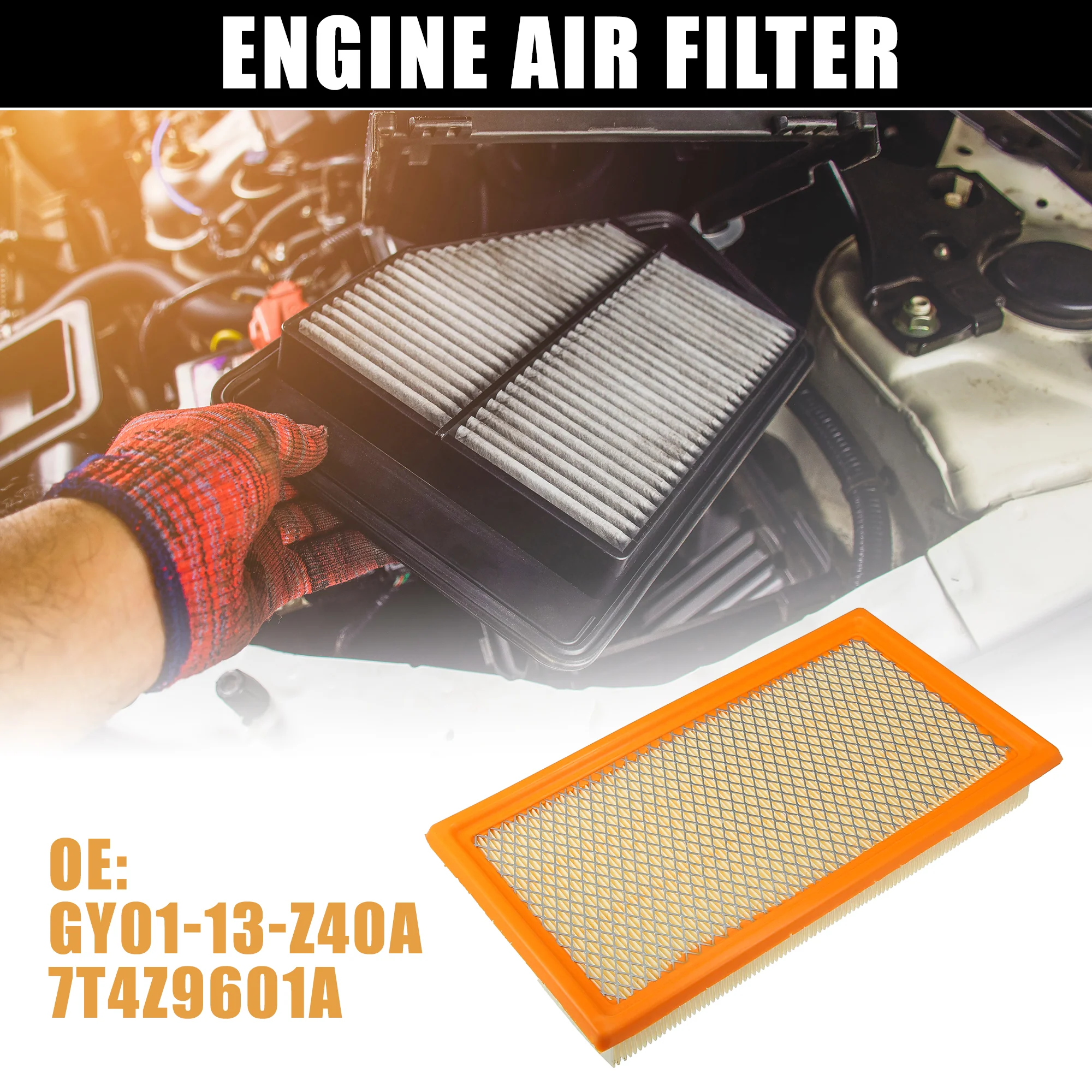 Car Engine Air Filter GY01-13-Z40A Replacement for Ford Edge 2007-2014 for Ford Explorer 2011-2021 - Image 2