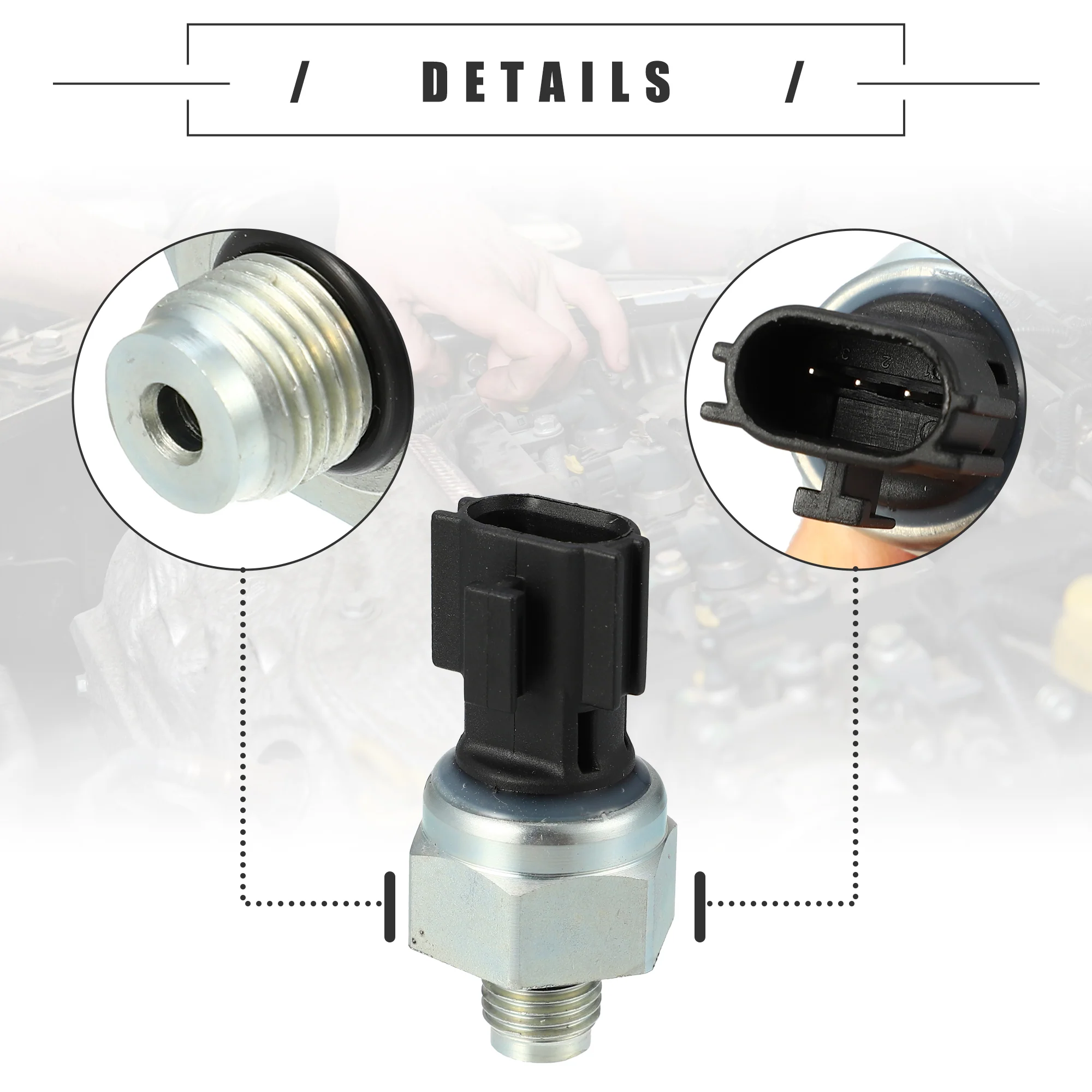 Engine Oil Pressure Sensor, for Hyundai 2009-2013, Metal, 57535-3K000, Black Silver Tone - Image 7