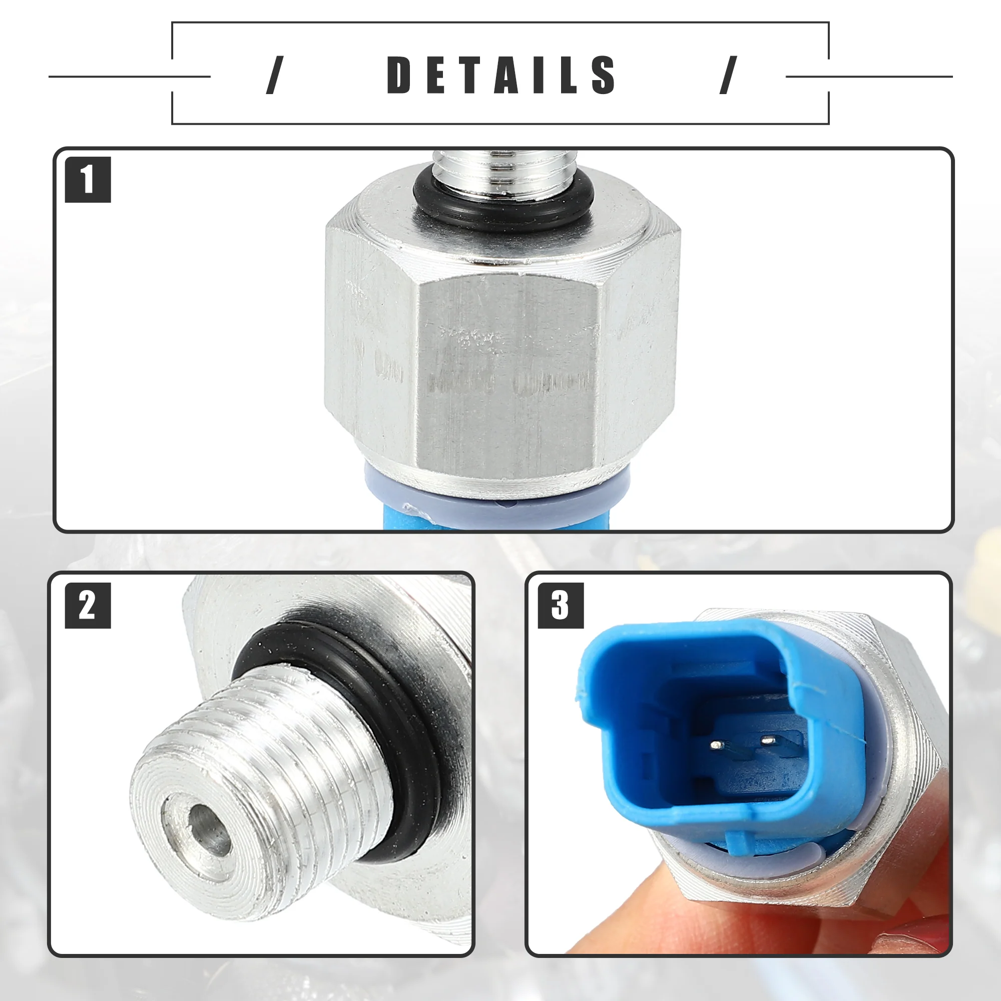 Engine Oil Pressure Sensor, for Ford Mondeo Mk4 2007-2014, Metal, 6G91-3N824-AA, Blue Silver Tone - Image 5