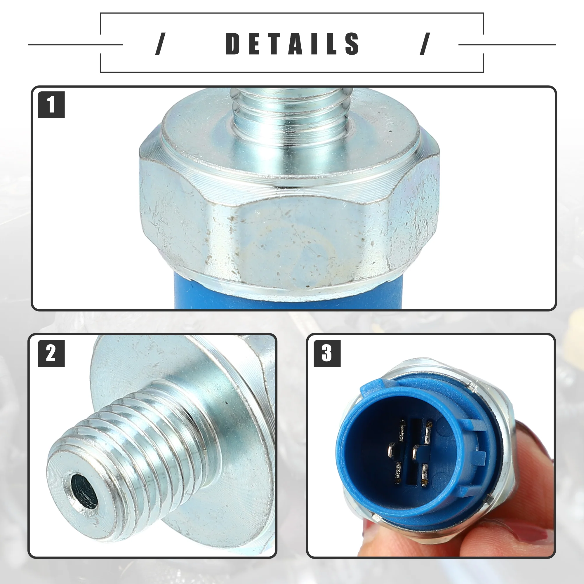 Engine Oil Pressure Sensor, Valve Timing Oil Pressure Switch Assembly, for Honda Accord 2008-2012, Metal, 37250-PRB-A01, Blue Silver Tone - Image 5