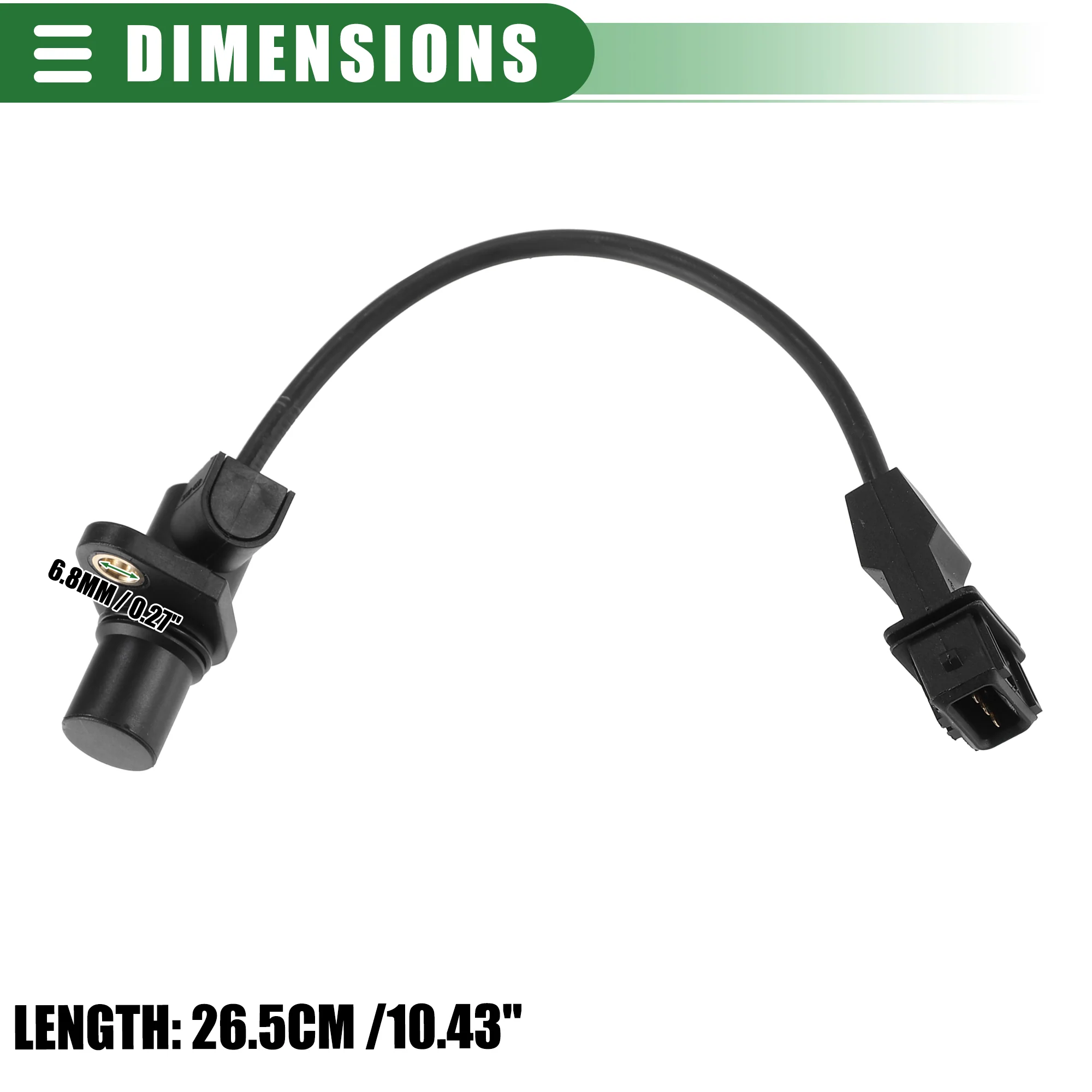 Engine Crankshaft Position Sensor, Crank Position Sensor, for Hyundai Santa Fe 2001-2005, ABS, 39180-37150, Black - Image 5