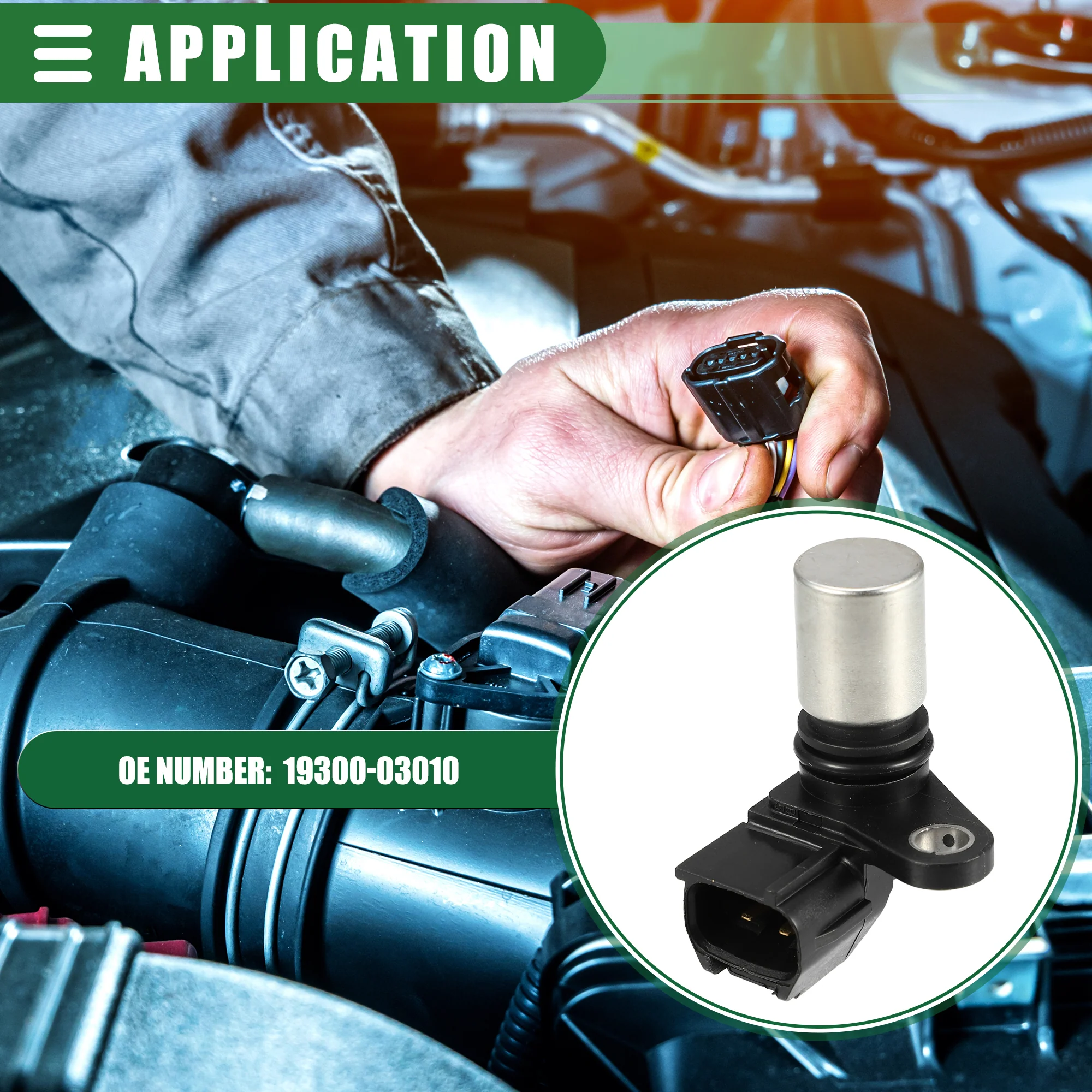 Engine Camshaft Position Sensor, Crank Position Sensor, for Toyota Camry 2.2L 1997-2001, ABS, 19300-03010, Black - Image 4