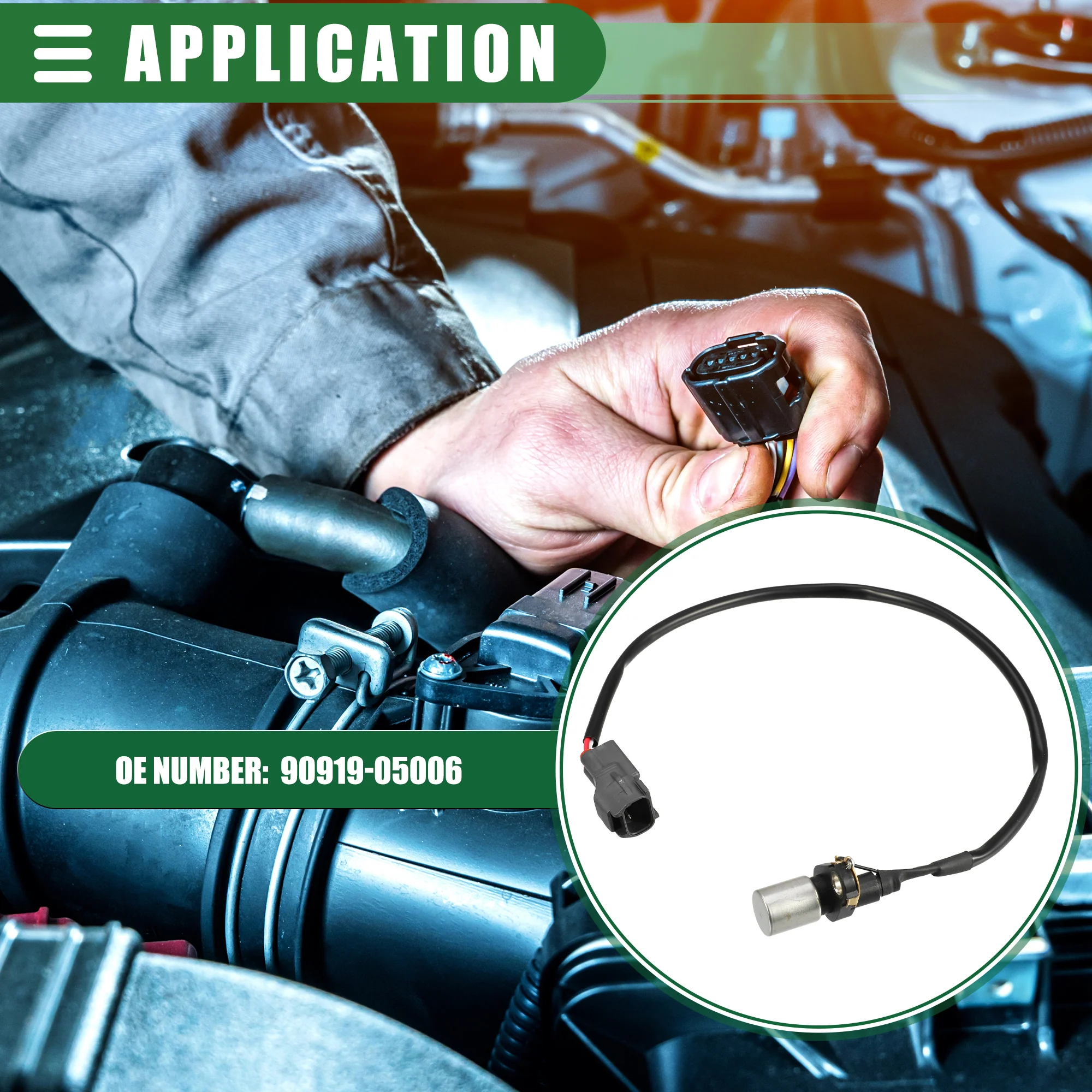 Engine Crankshaft Position Sensor, Crank Position Sensor, for Toyota Supra 3.0L 1993-1998, ABS, 90919-05006, Black - Image 4