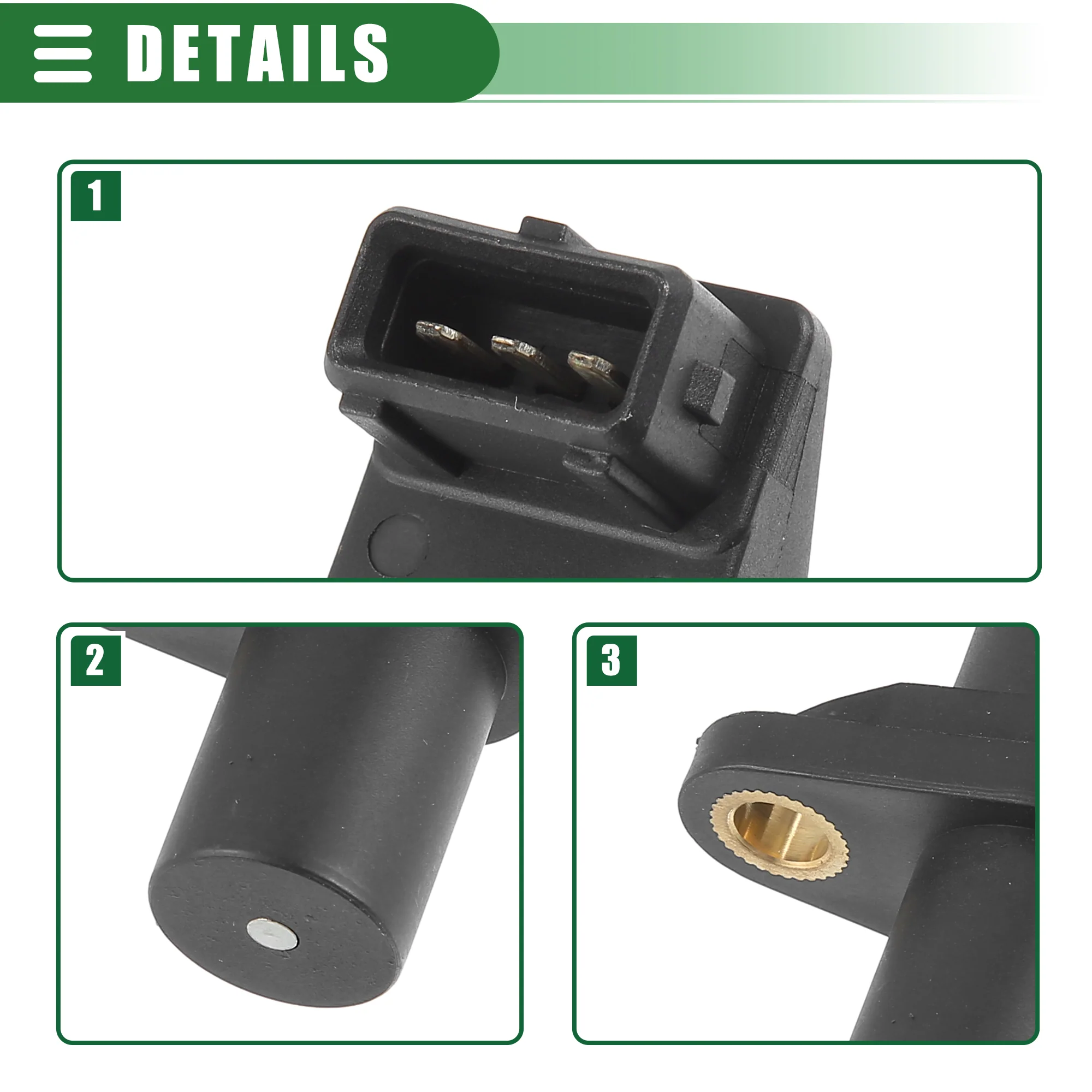 Crankshaft Position Sensor Engine Sensor, for BMW 325i 1992-1995, No.12141726066,Plastic, Black - Image 6
