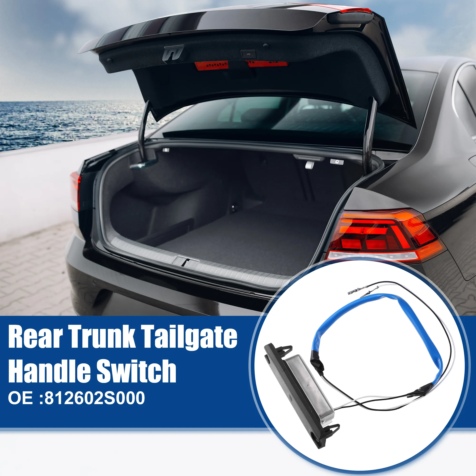 Rear Trunk Lid Tailgate Lock Release Handle Opening Button Switch for Hyundai Tucson 2010-2015 No.812602S000 - Pack of 1 Black - Image 2