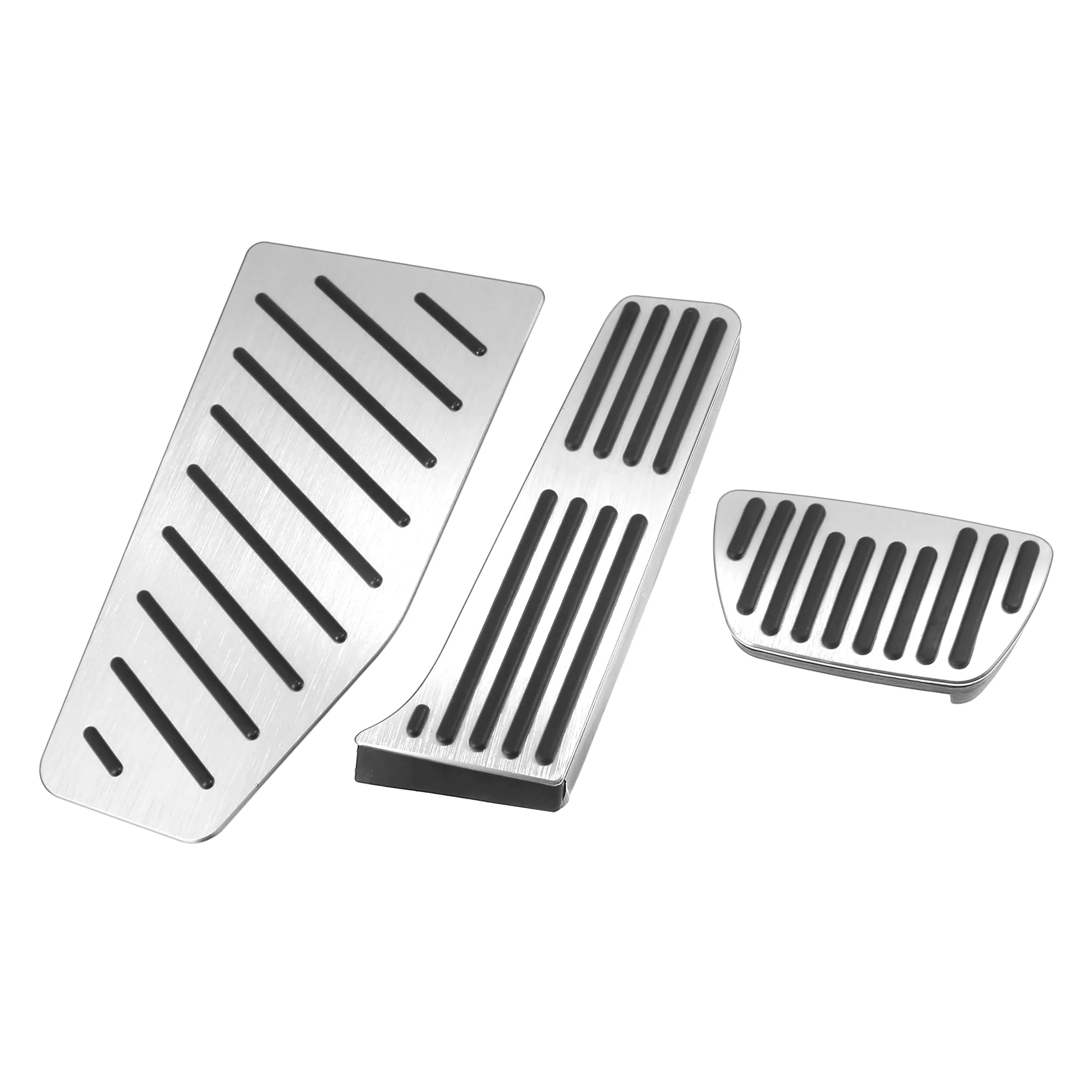 3 Pcs Car Gas Accelerator Brake Foot Rest Pedal Cover Pad Compatible for Toyota RAV4 2019-2021, Antislip Aluminum Alloy Silver Tone