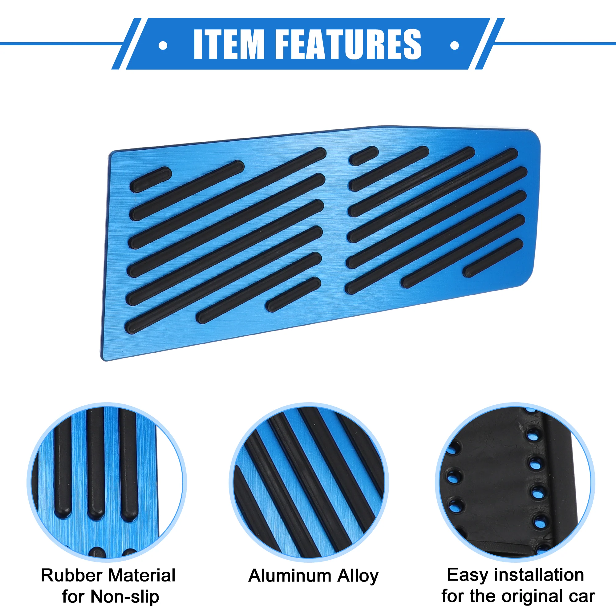 3 Pcs Car Gas Accelerator Brake Foot Rest Pedal Cover Pad Compatible for Mazda CX-30 2020-2021, Antislip Aluminum Alloy Blue - Image 5