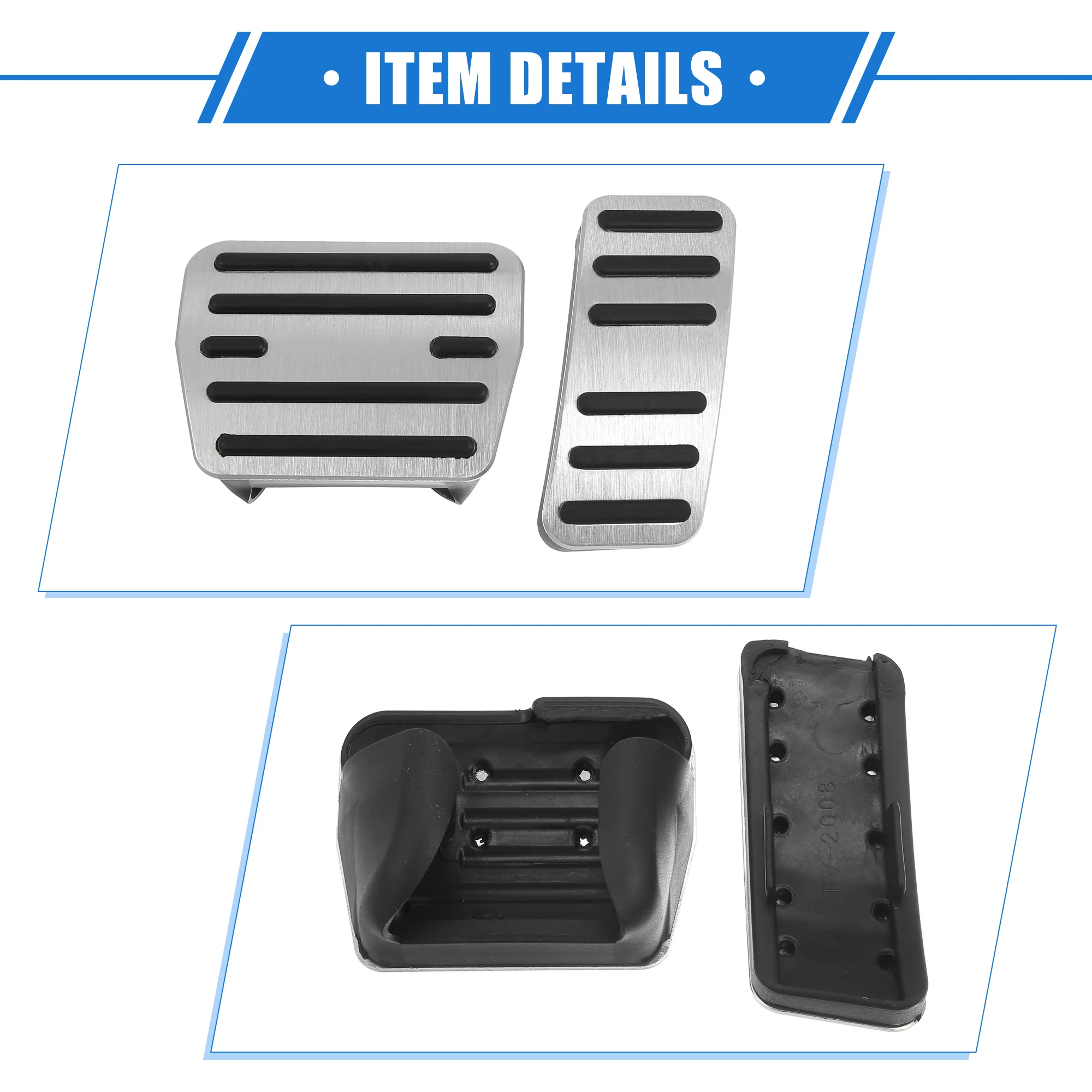 2 Pcs Car Gas Accelerator Brake Pedal Cover Pad Compatible for VW Golf Golf Alltrack Golf SportWagen 2015-2020, Antislip Aluminum Alloy Silver Tone - Image 6