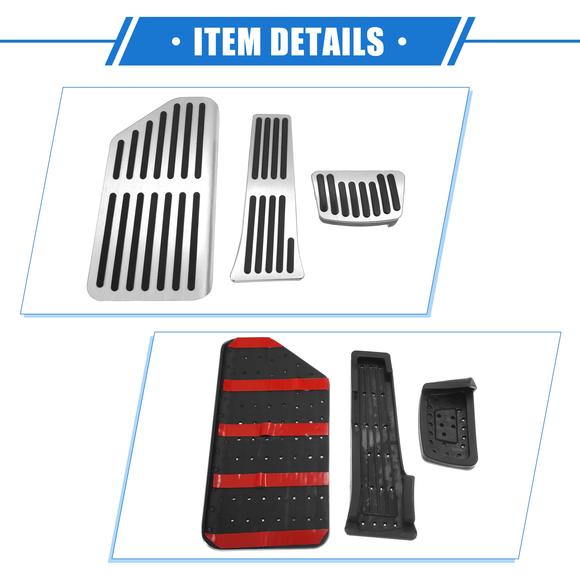 3 Pcs Car Gas Accelerator Brake Foot Rest Pedal Cover Pad Compatible for Kia Carnival 2022-2023, Antislip Aluminum Alloy Silver Tone - Image 6