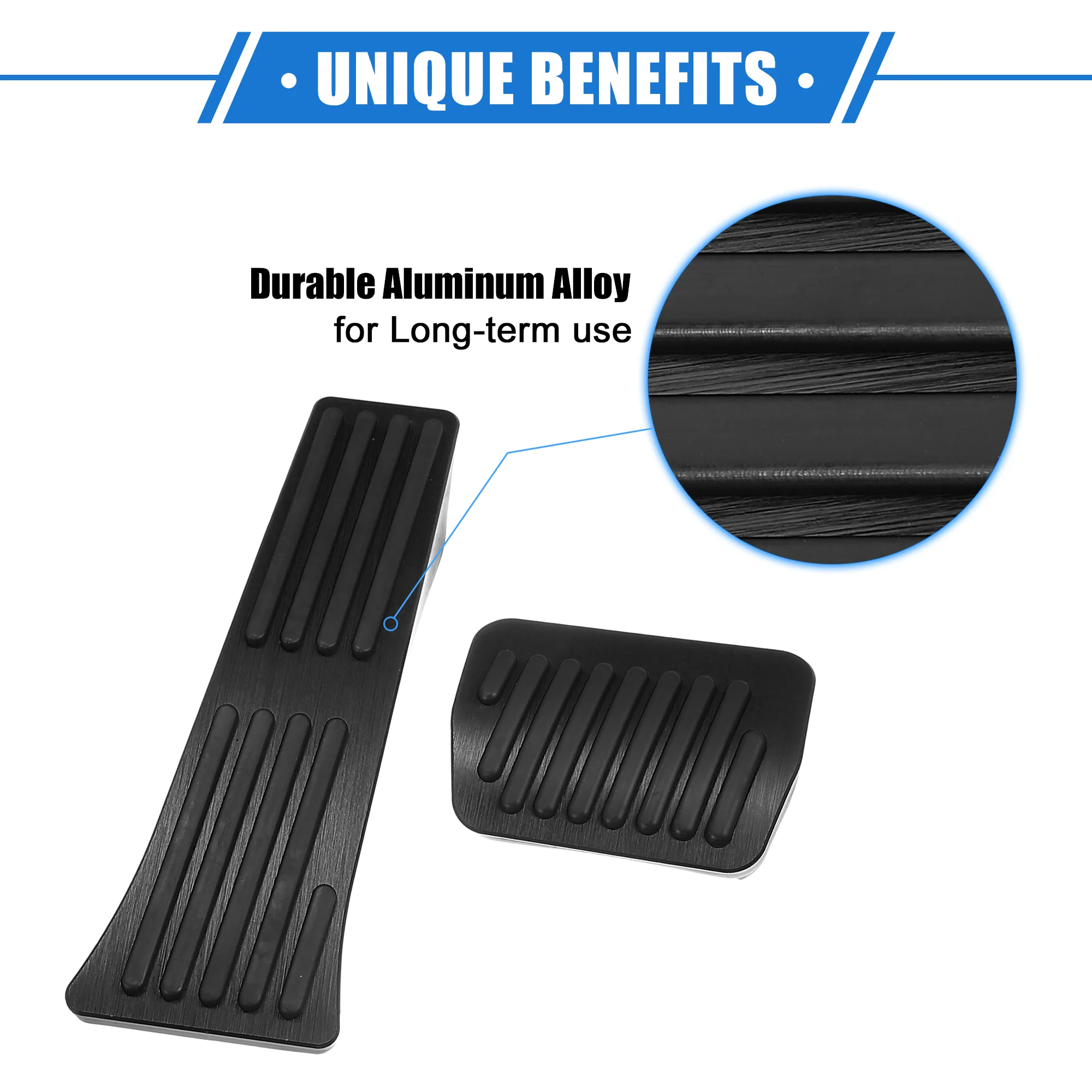 3 Pcs Car Gas Accelerator Brake Foot Rest Pedal Cover Pad Compatible for Ford Explorer 2020-2023, Antislip Aluminum Alloy Black - Image 4