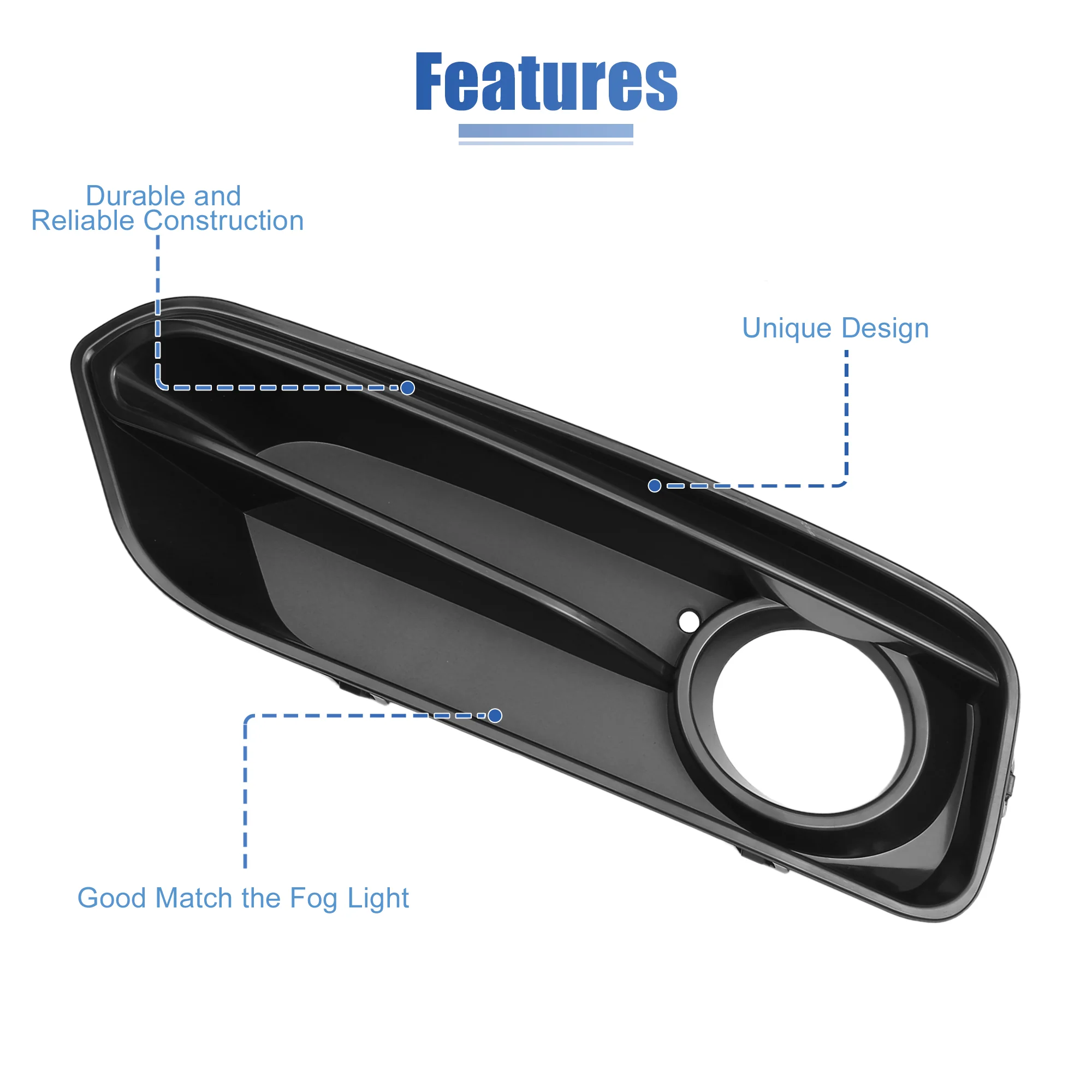 Left Fog Light Mesh Grille for BMW 1 Series F20 F21 LCI Sport 2015-2018 No.51117371667 ABS Black - Image 5