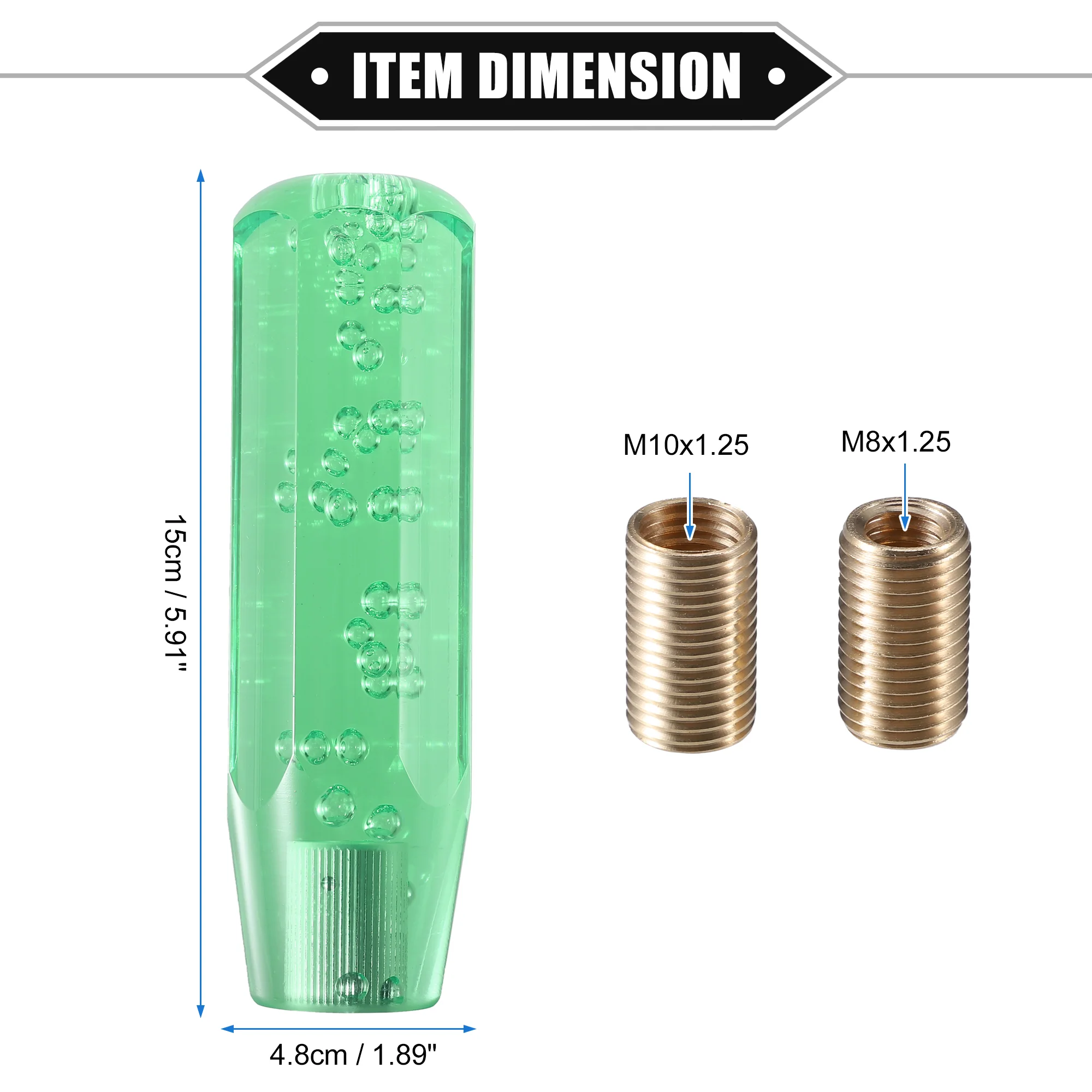 Gear Shift Knob Stick 15cm Faux Crystal Universal for Vehicle Acrylic Green - Image 6