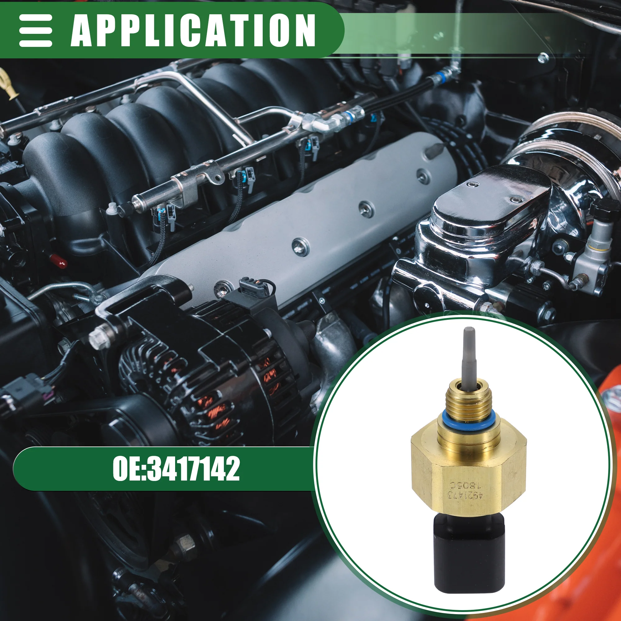 Air Pressure Temperature Sensor, Oil Temperature Pressure Sensor, for ISX QSX ISM Diesel, Plastic, No.3417142, Gold Tone - Image 4