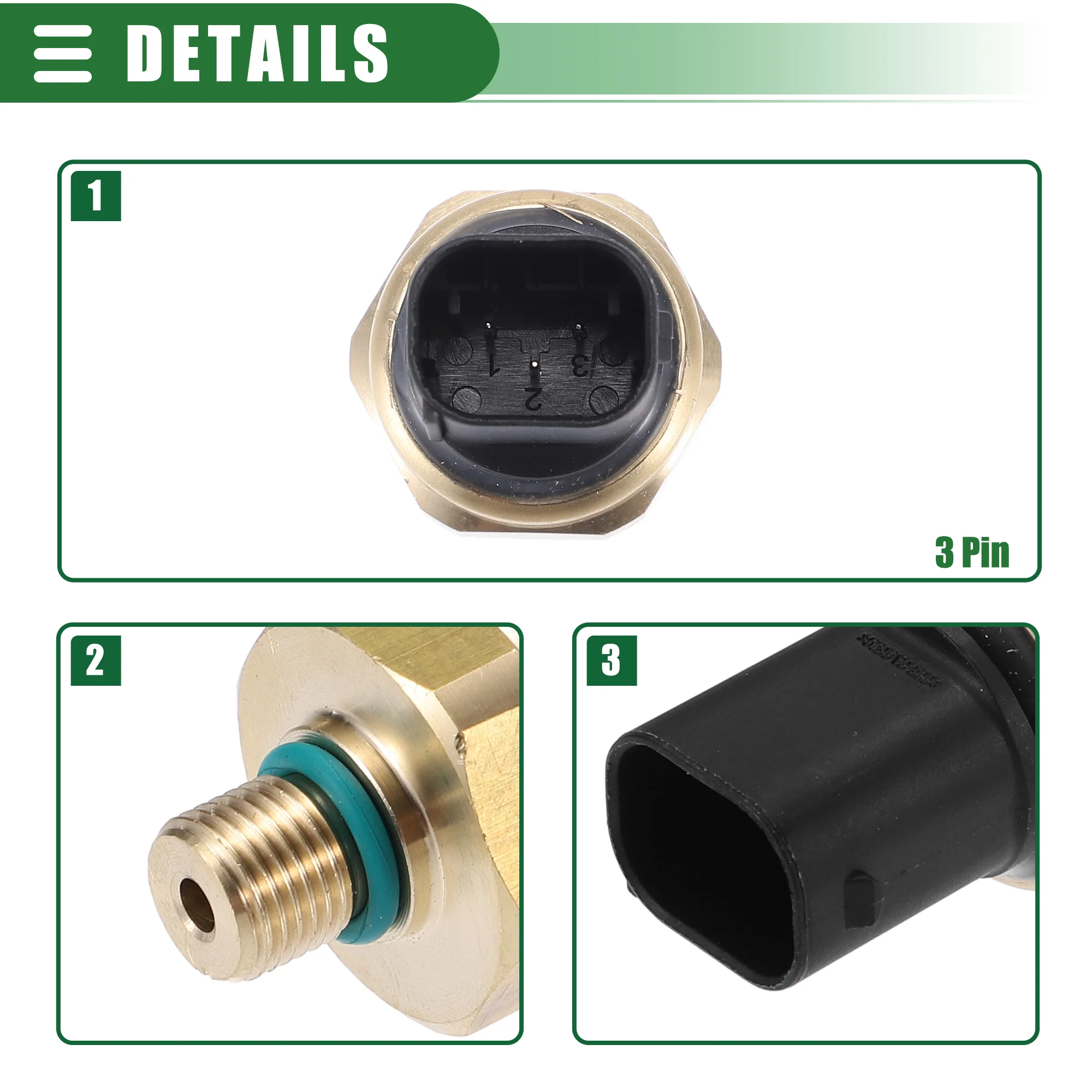 Air Pressure Temperature Sensor, Oil Temperature Pressure Sensor, for Ford Edge Limited Sport Utility 2012-2014, Plastic, Gold Tone - Image 6