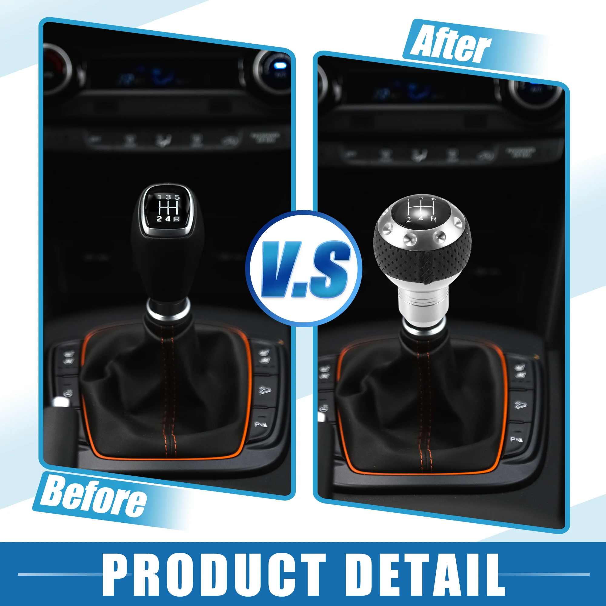 Car Truck 5 Speed Gear Shift Knob Universal 7.7cm 3.03" Manual Transmission Shifter Head 5MT Lever Stick Handle Aluminum Alloy Silver Tone - Image 6