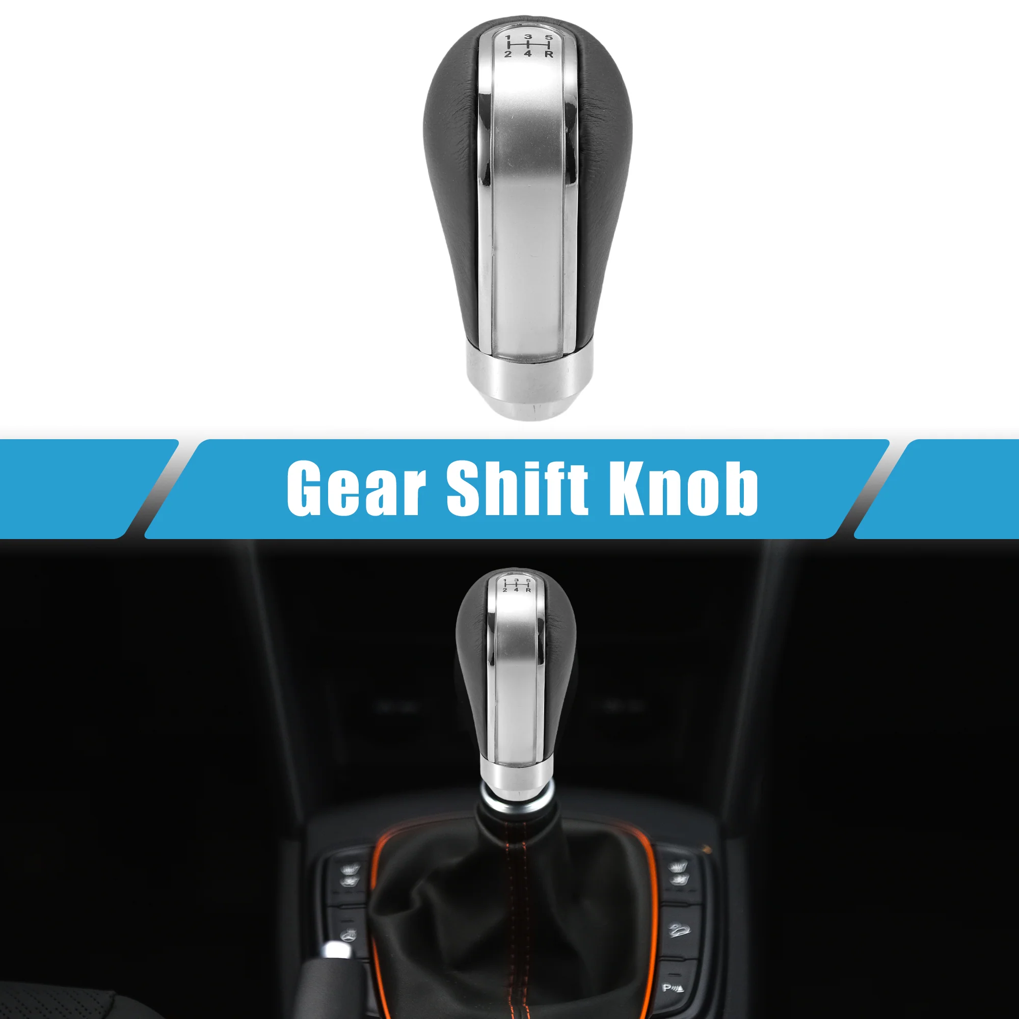 Car Truck 5 Speed Gear Shift Knob Universal 9cm 3.54" Manual Transmission Shifter Head 5MT Lever Stick Handle Aluminum Alloy Silver Tone - Image 3
