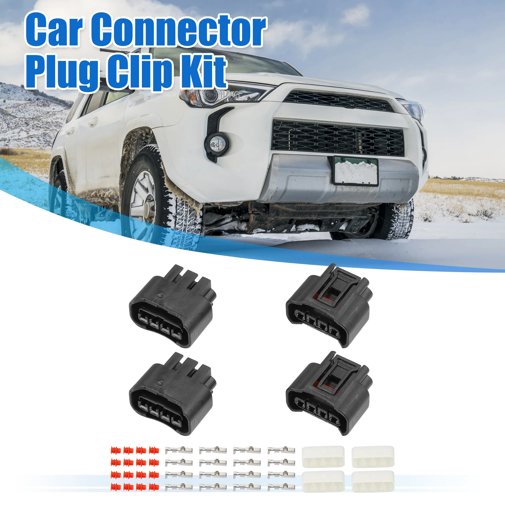 4 Set 4 Pin No.9098011885 Ignition Coil Connector Adapter Plug Clip Kit Replacement for Scion XB 2004-2006 - Image 2