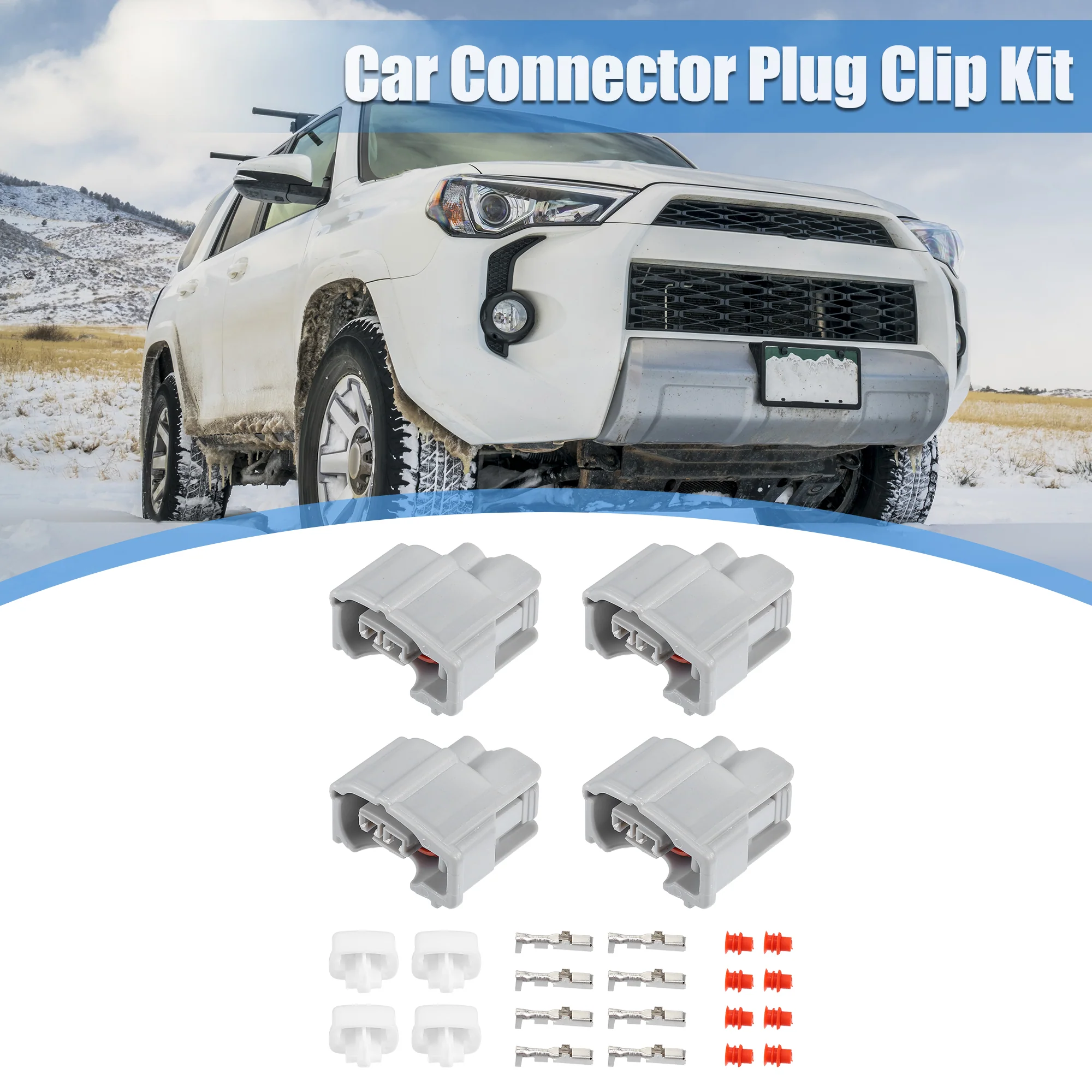 4 Set 2 Pin No.9098011875 Fuel Injector Connector Adapter Plug Clip Kit Replacement for Toyota - Image 4