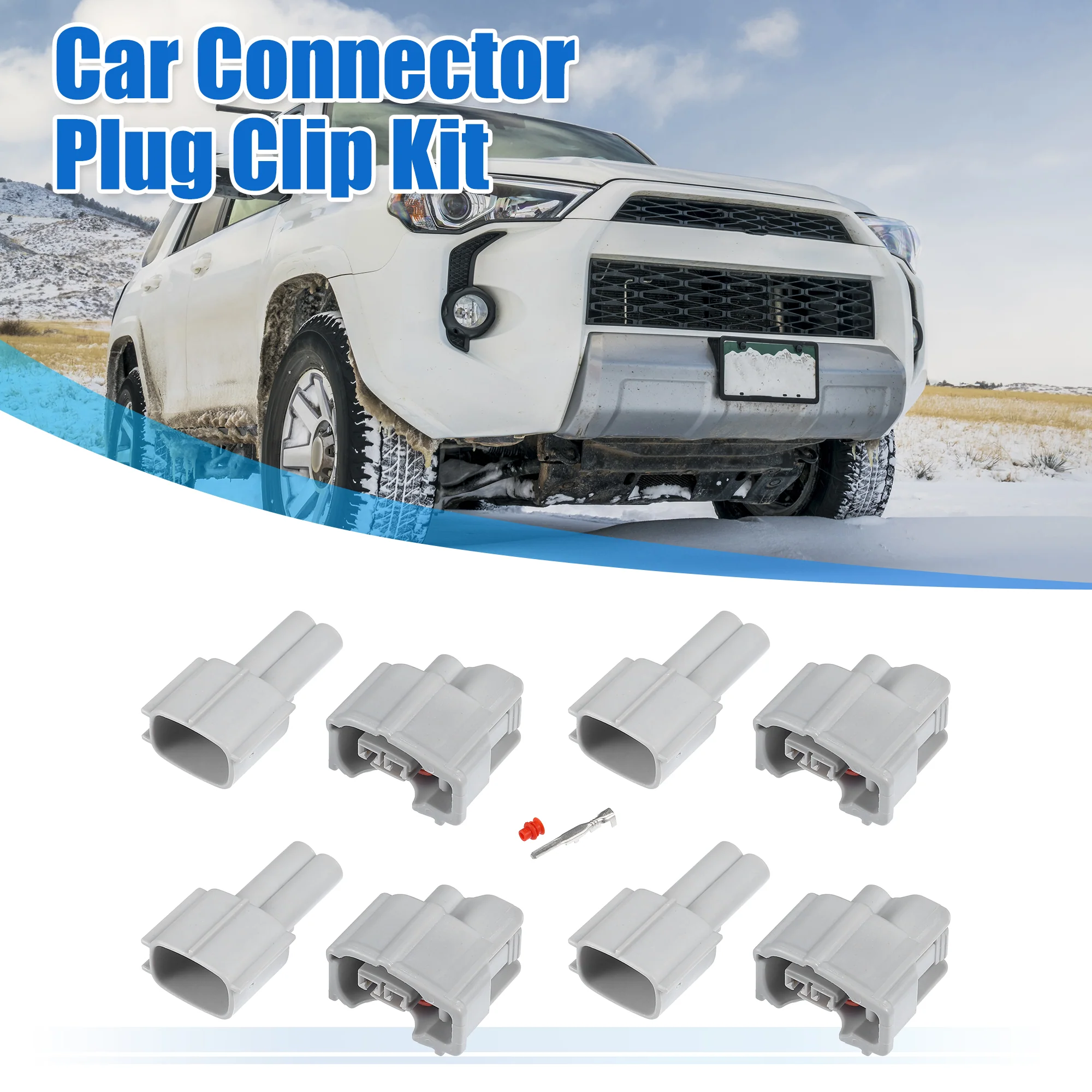 4 Set 2 Pin No.9098011875 Fuel Injector Connector Adapter Male and Female Plug Clip Kit Replacement for Toyota - Image 2