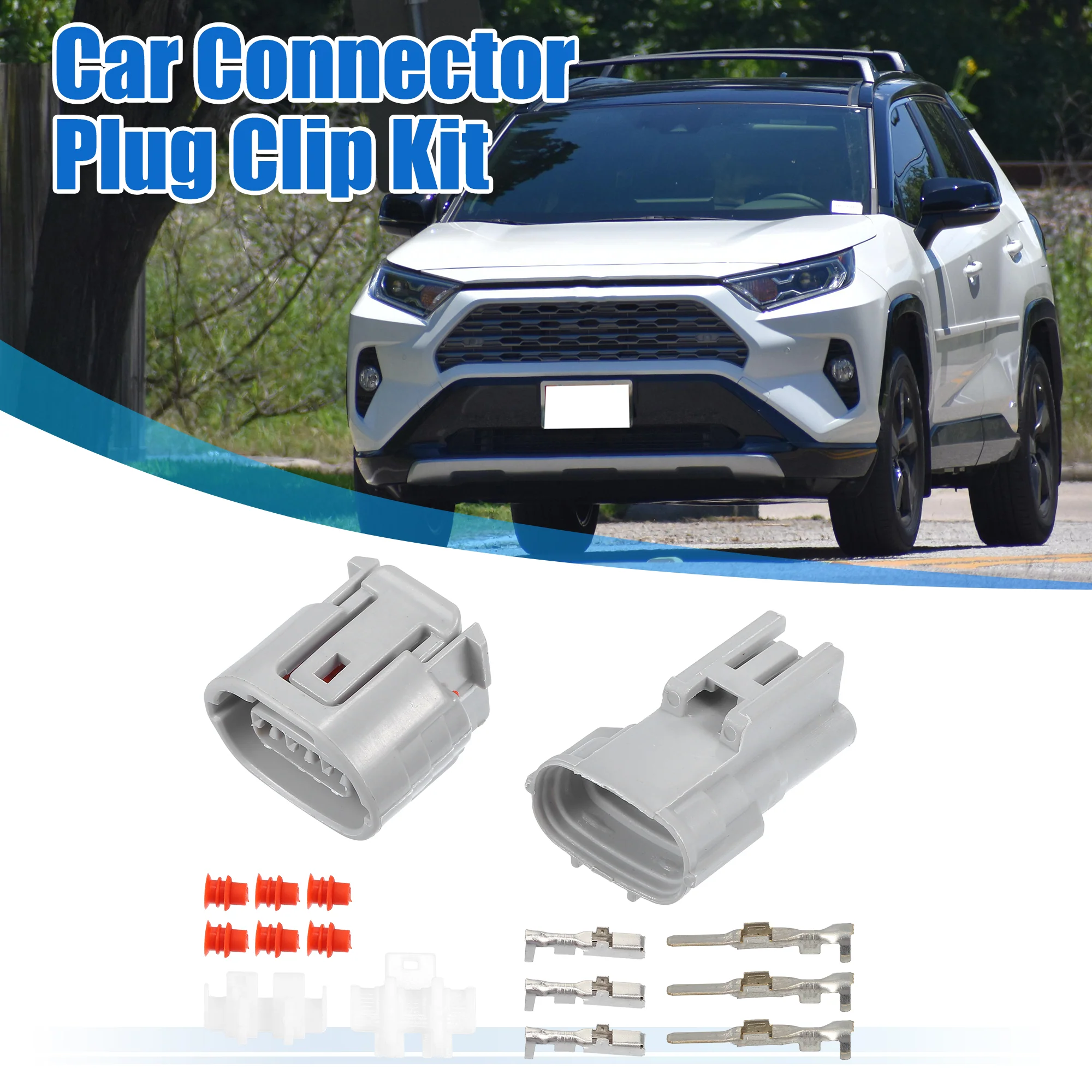 1 Set 3 Pin TS Alternator Connector Adapter Male and Female Plug Clip Kit Replacement for Toyota - Image 2
