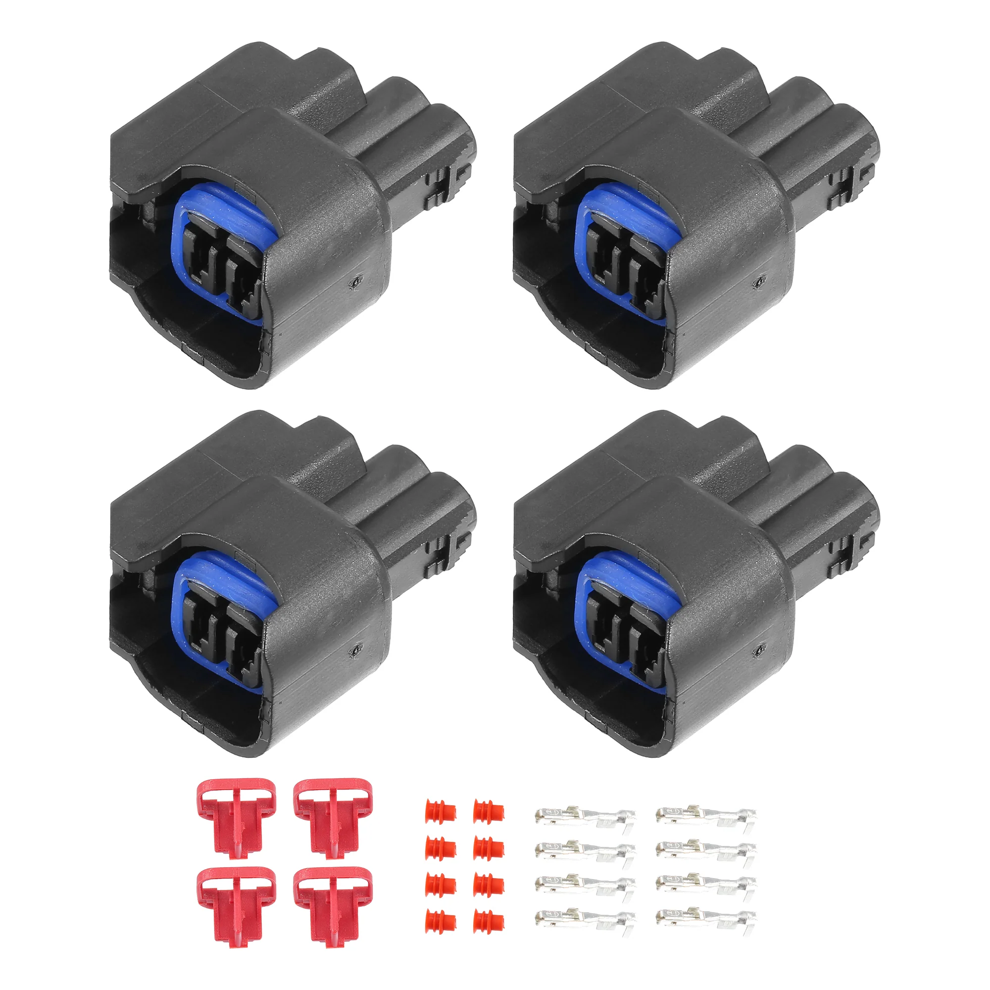 4 Set 2 Pin No.1U2Z14S411BPA Fuel Injector Connector Adapter Plug Clip Kit Replacement for Ford
