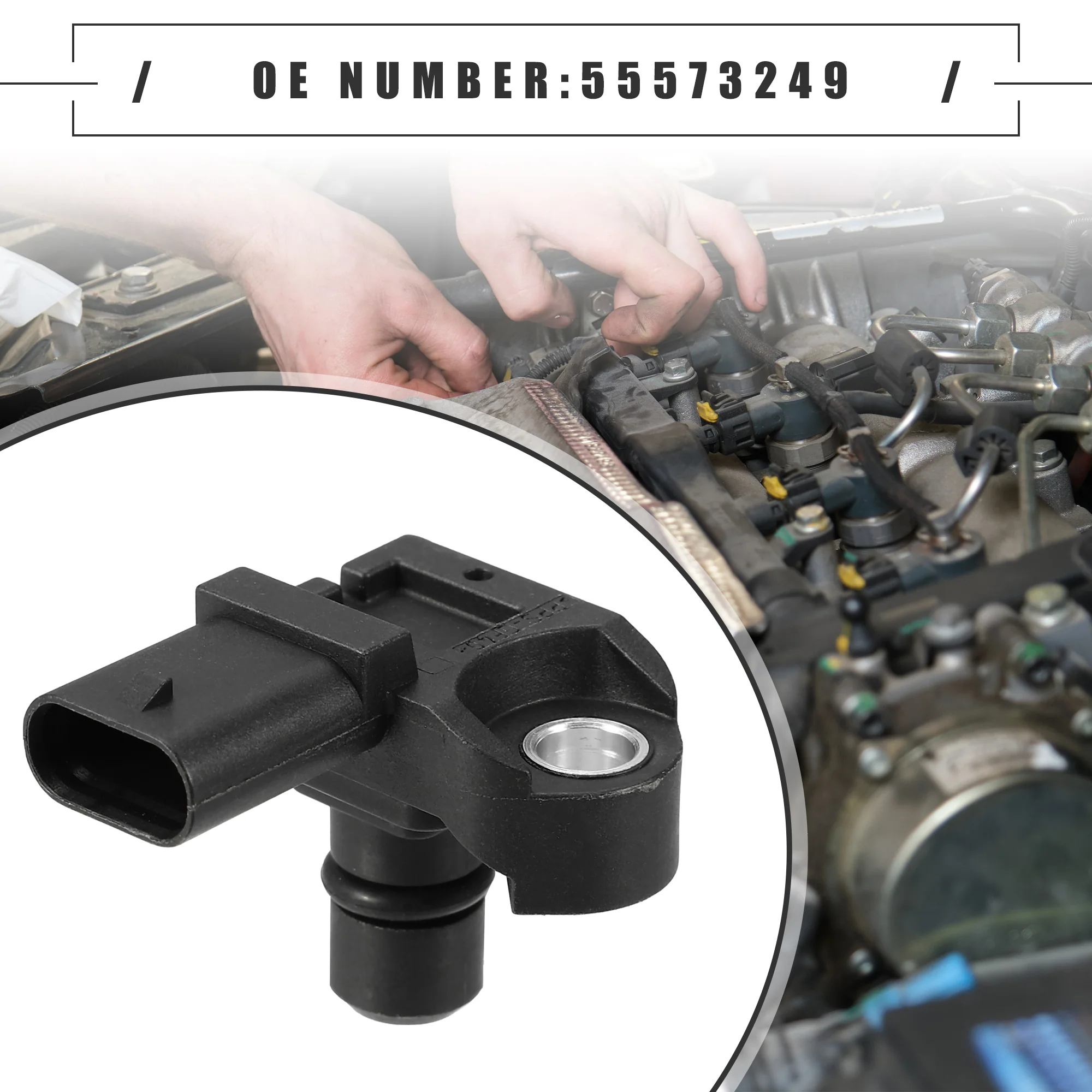 Engine Oil Pressure Sensor, for GMC Terrain 2018-2023, Plastic, No.55573249, Black - Image 2