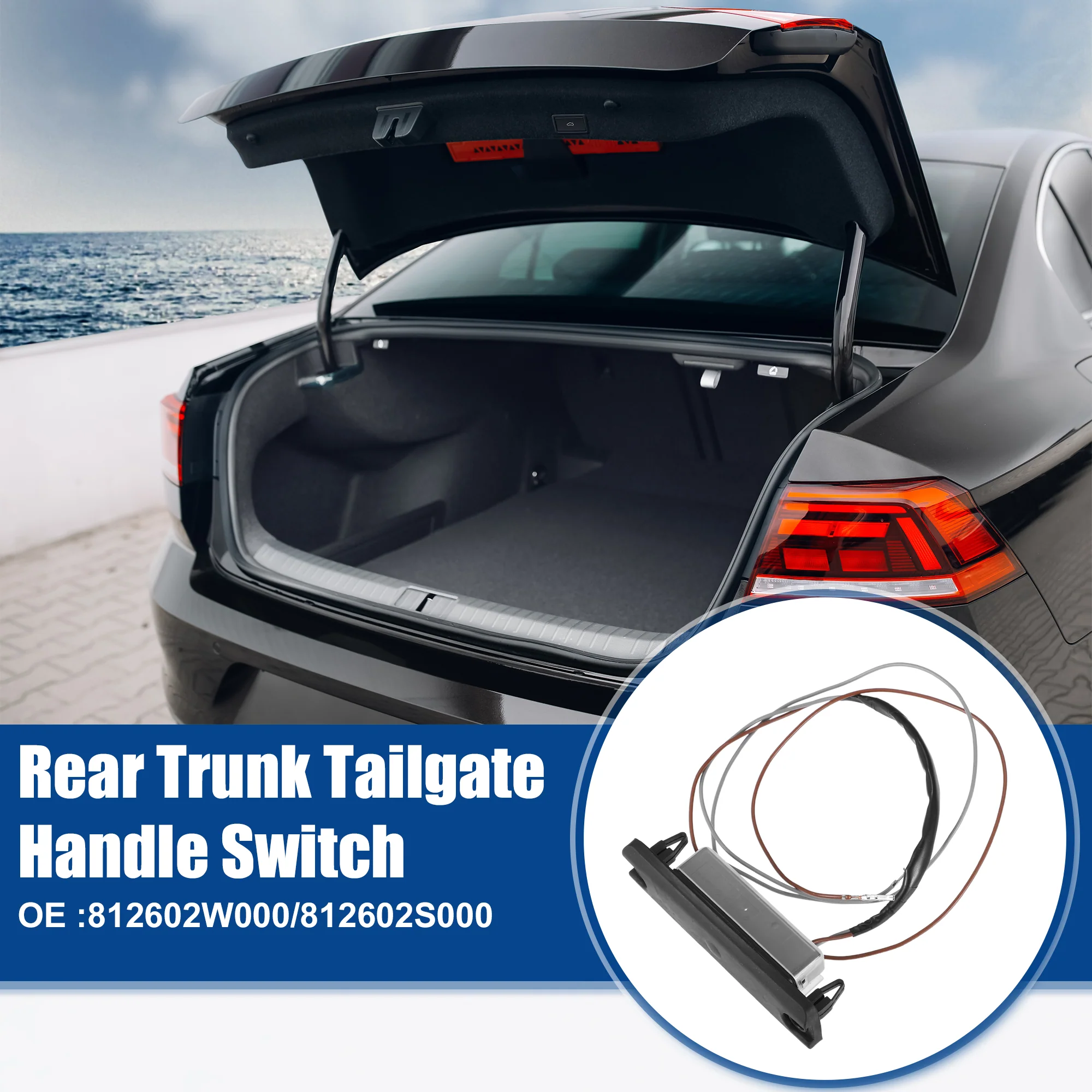 Rear Trunk Liftgate Tailgate Release Switch Fit for Hyundai Santa Fe 2012-2018 No.812602W000/812602S000 - Pack of 1 Black - Image 3