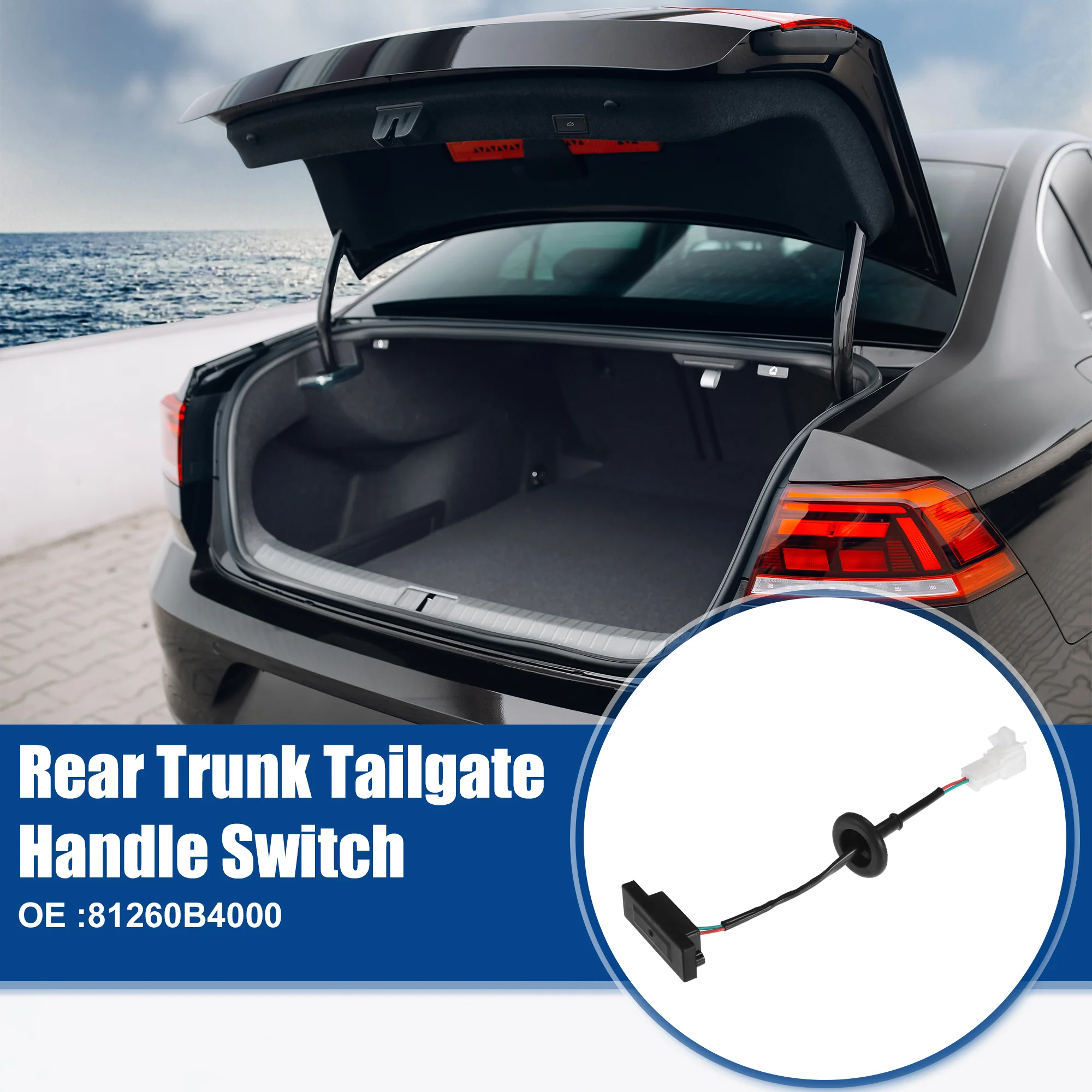 Rear Trunk Liftgate Tailgate Release Switch Fit for Hyundai I10 2013-2021 No.81260B4000 - Pack of 1 Black - Image 3
