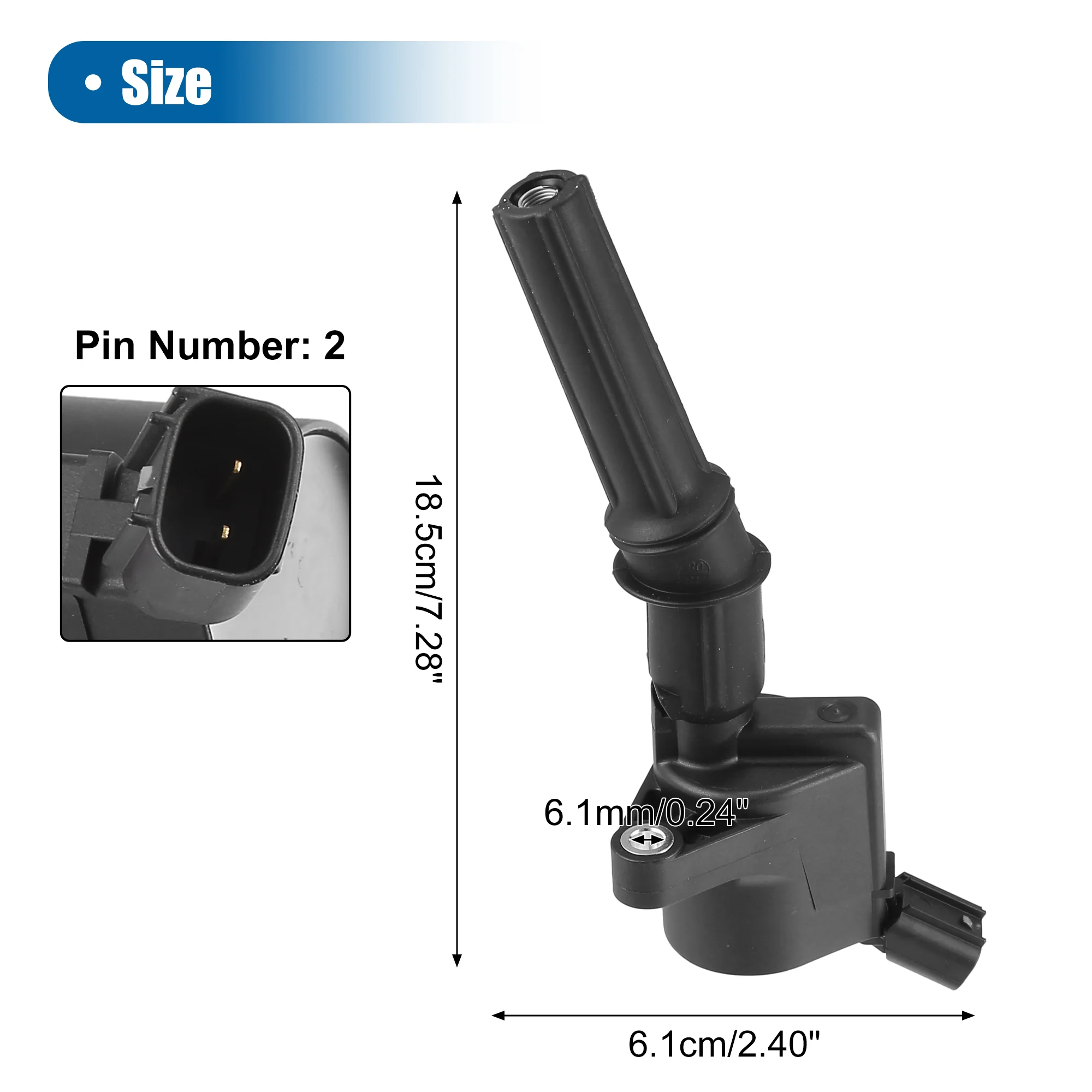 Uxcell Car Ignition Coil No.F7TZ12029AB for Ford F-150 250 350 450 Black Rubber Metal Plastic - Image 4