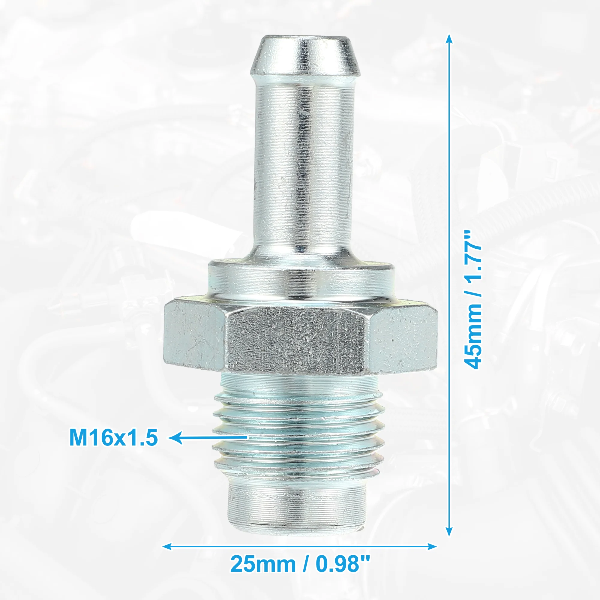 Uxcell PCV Valve Exhaust Positive Crankcase Ventilation Valve Fittings for Toyota Highlander 2001-2007 for Toyota RAV4 No.1220428020 Silver Tone Metal - Image 6