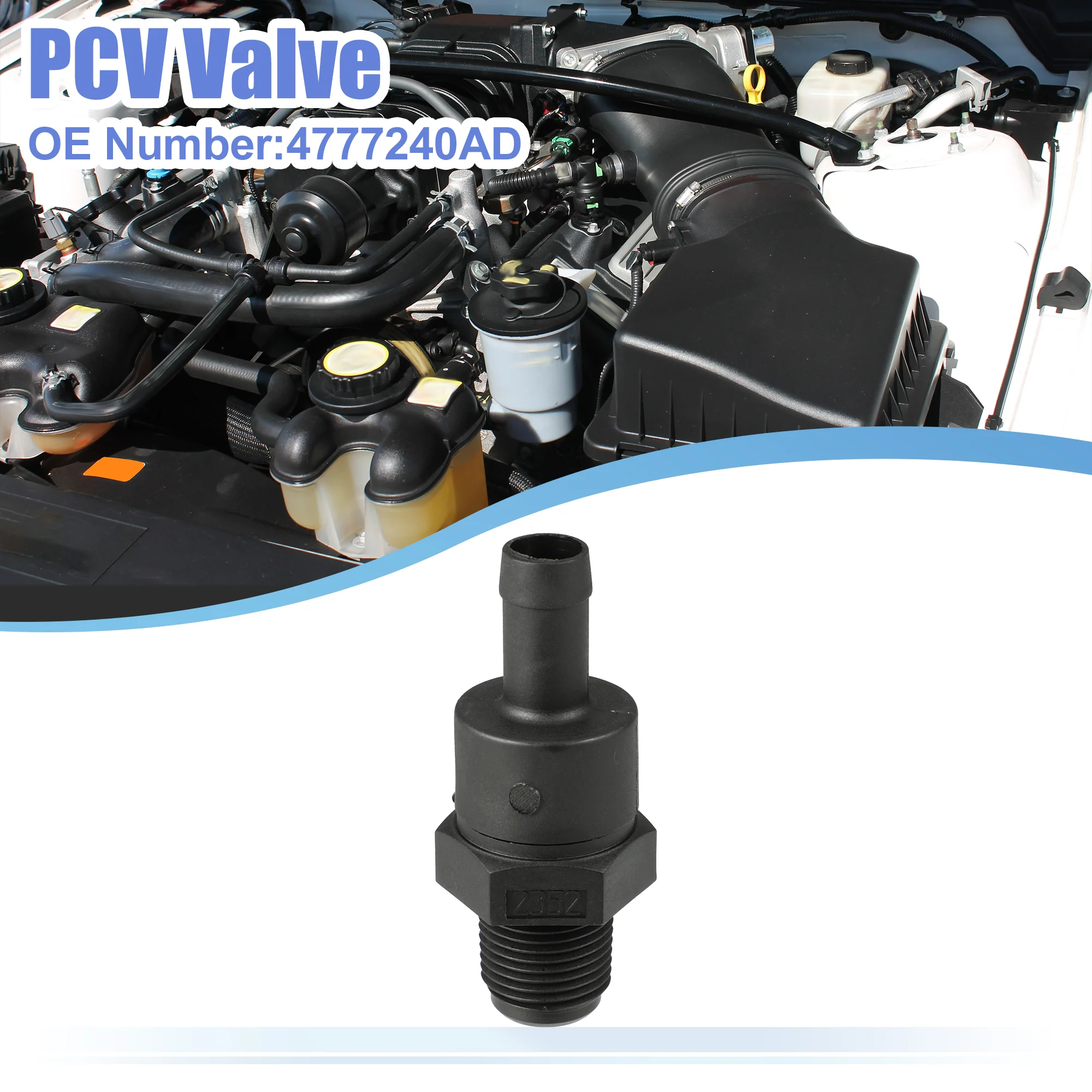 Uxcell PCV Valve Exhaust Positive Crankcase Ventilation Valve Fittings for Chrysler PT Cruiser 2.4L 2001-2010 for Jeep Wrangler 2.4L 2003-2006 No.4777240AD - Image 2