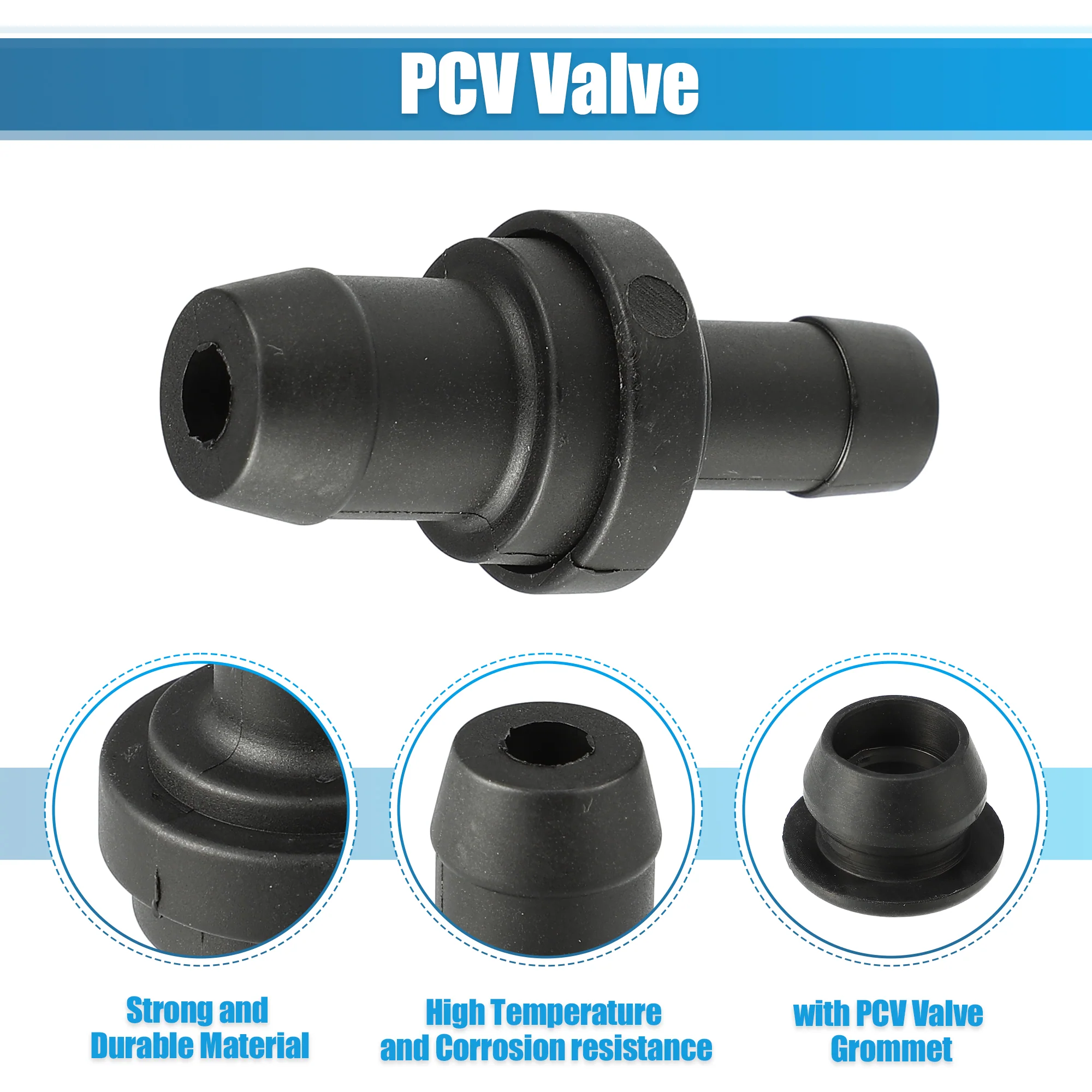 Uxcell PCV Valve Grommet Kit Exhaust Positive Crankcase Ventilation Valve Fittings for Toyota Celica 1990-1993 No.1220415030/9048018001 - Image 5
