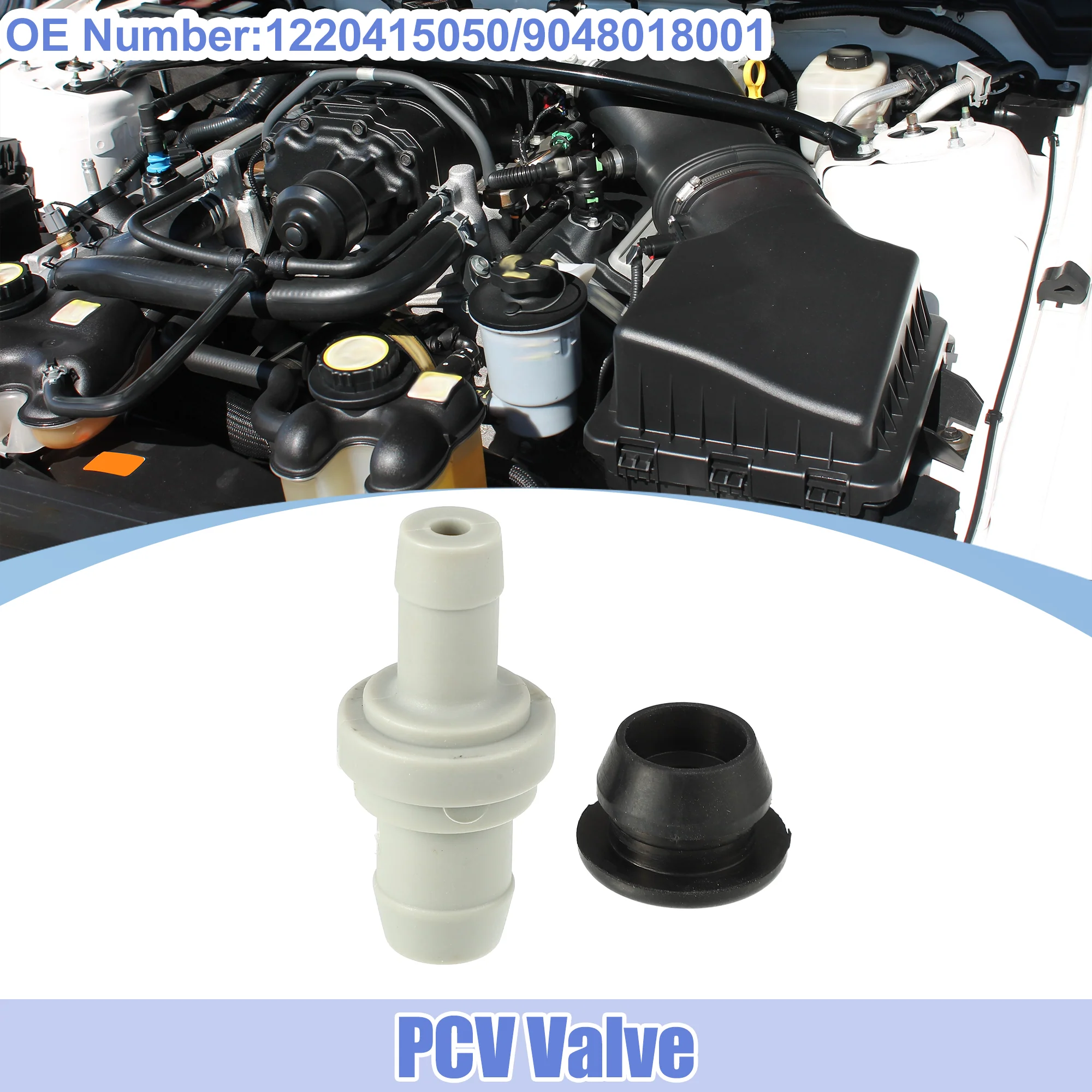 Uxcell PCV Valve Grommet Kit Exhaust Positive Crankcase Ventilation Valve Fittings for Toyota Corolla 1993-1997 No.1220415050/9048018001 Gray - Image 3