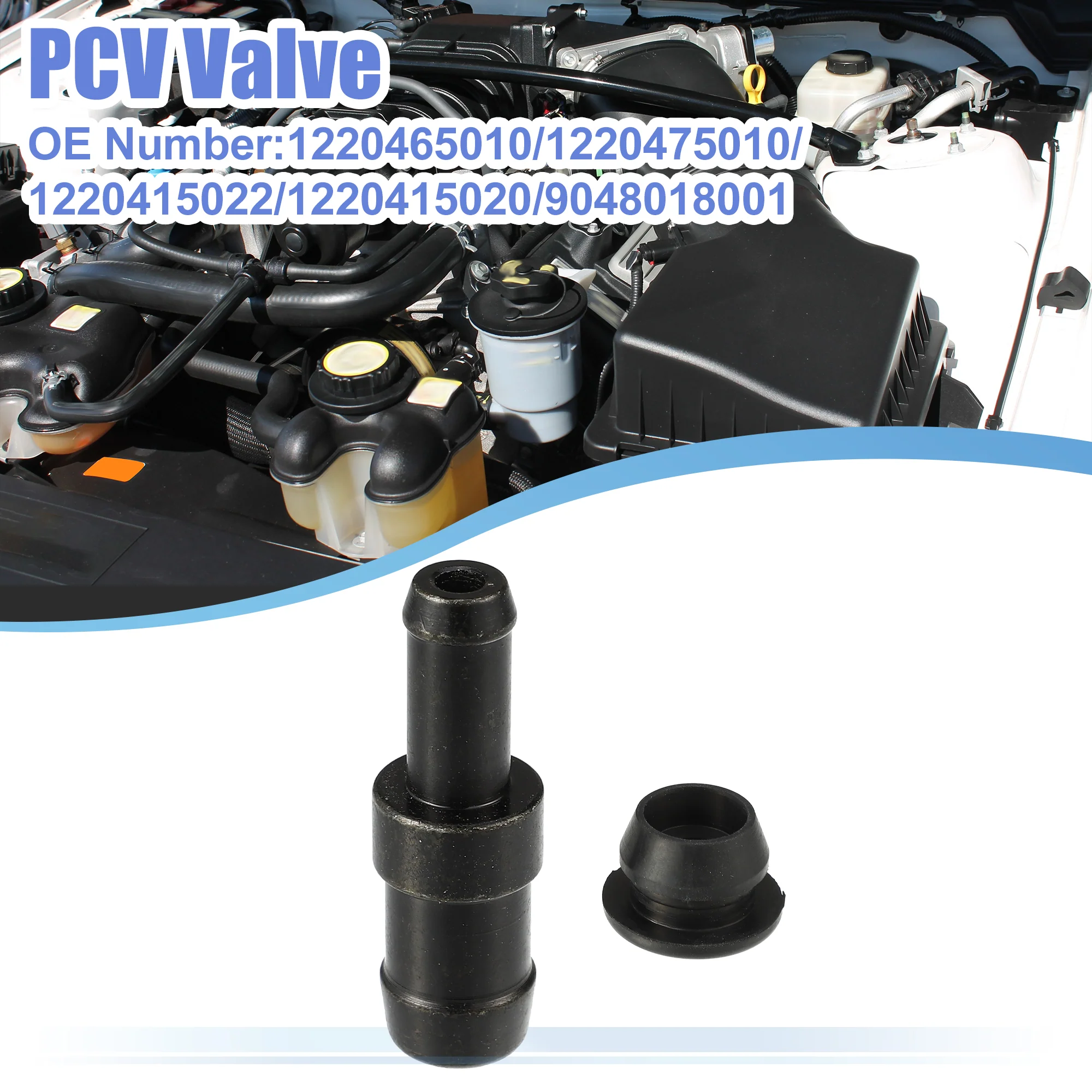 Uxcell PCV Valve Grommet Kit Exhaust Positive Crankcase Ventilation Valve Fittings for Toyota 4Runner 3.0L 1990-1995 No.1220465010/1220475010 - Image 2